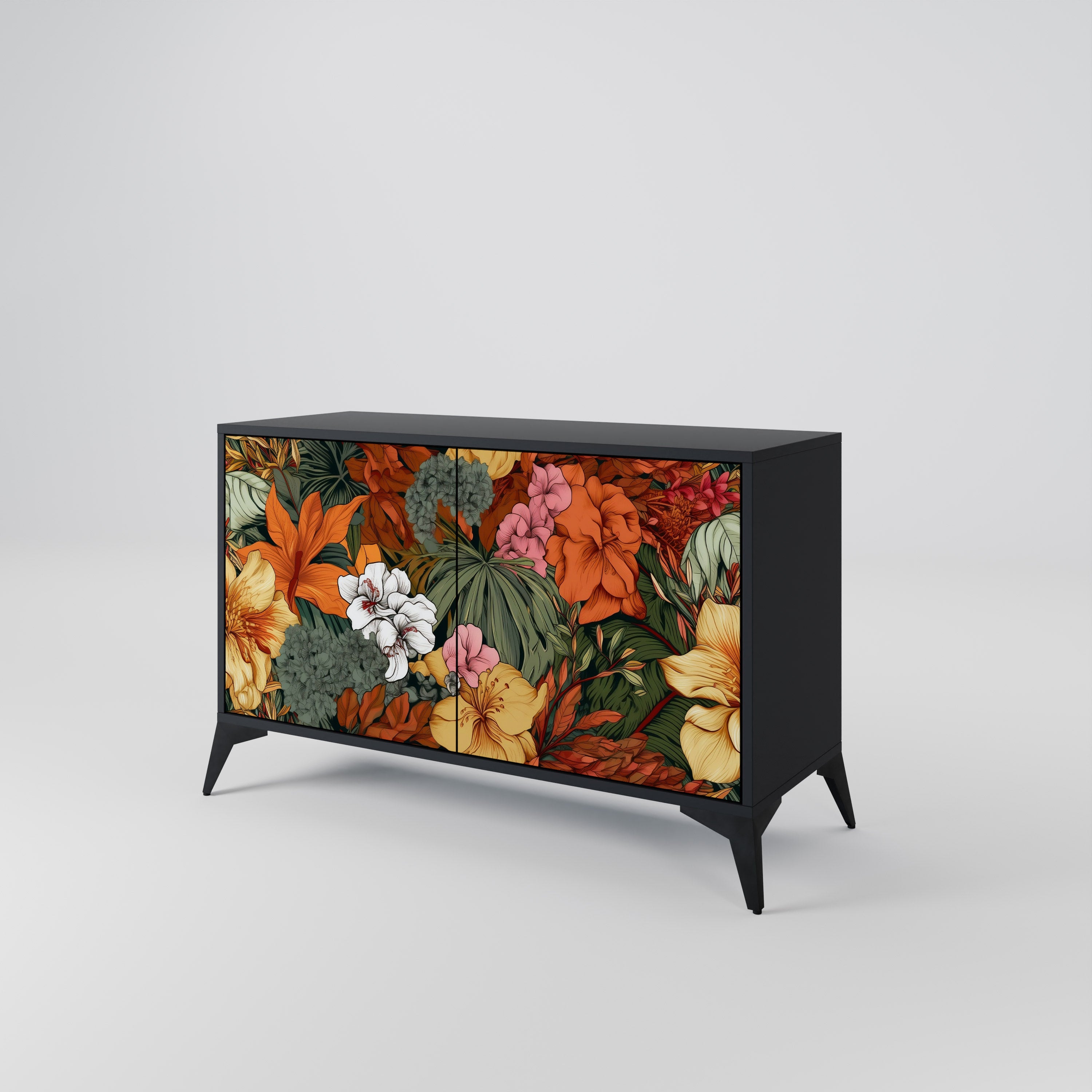 RADIANT FLORA 2-Door Sideboard in Black Finish