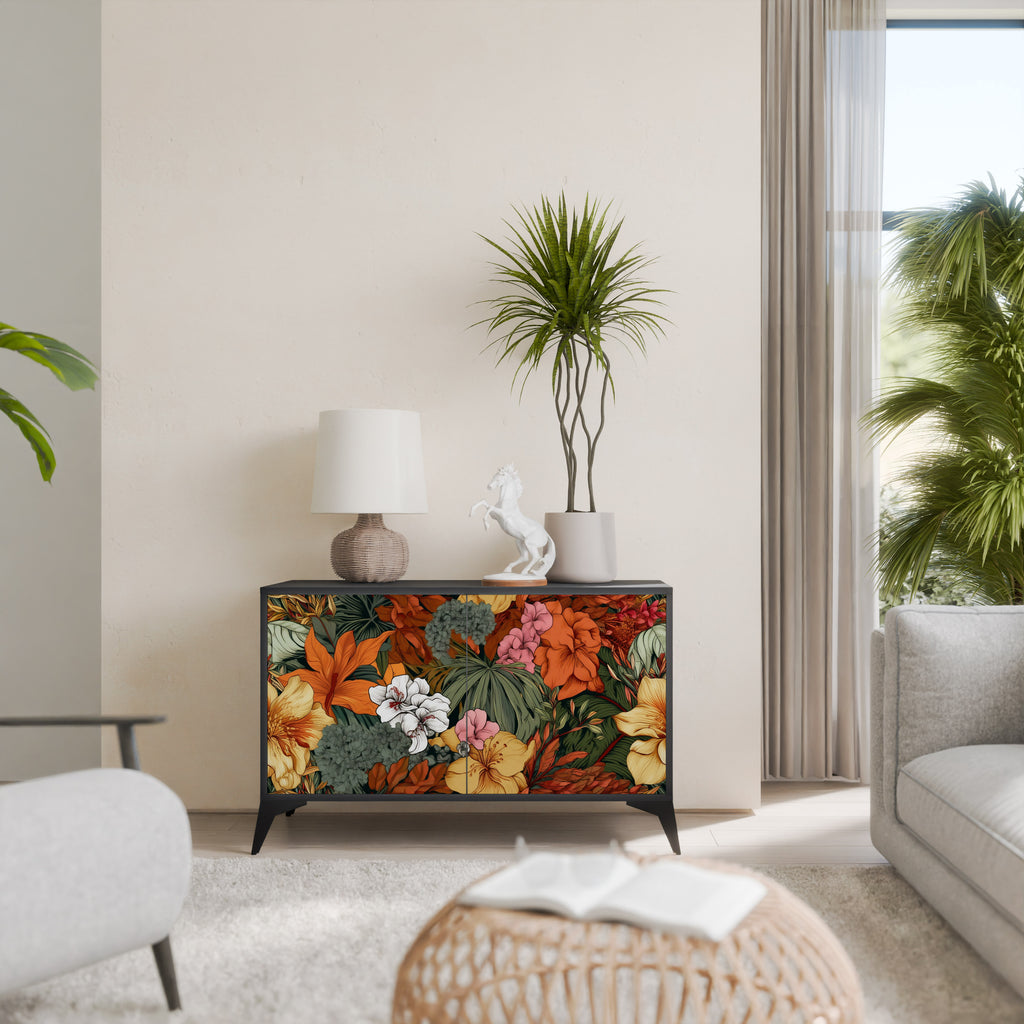 RADIANT FLORA 2-Door Sideboard in Black Finish