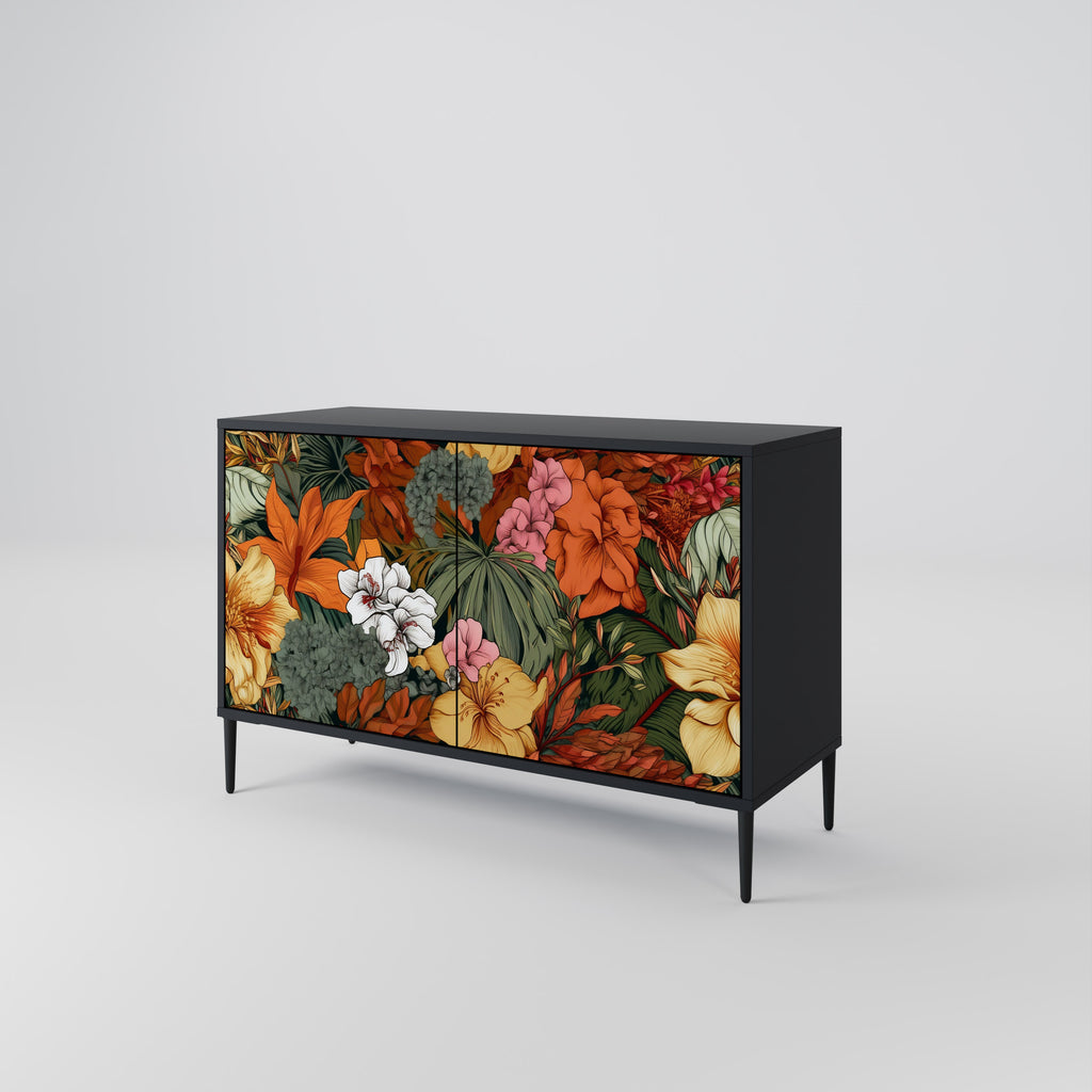 RADIANT FLORA 2-Door Sideboard in Black Finish