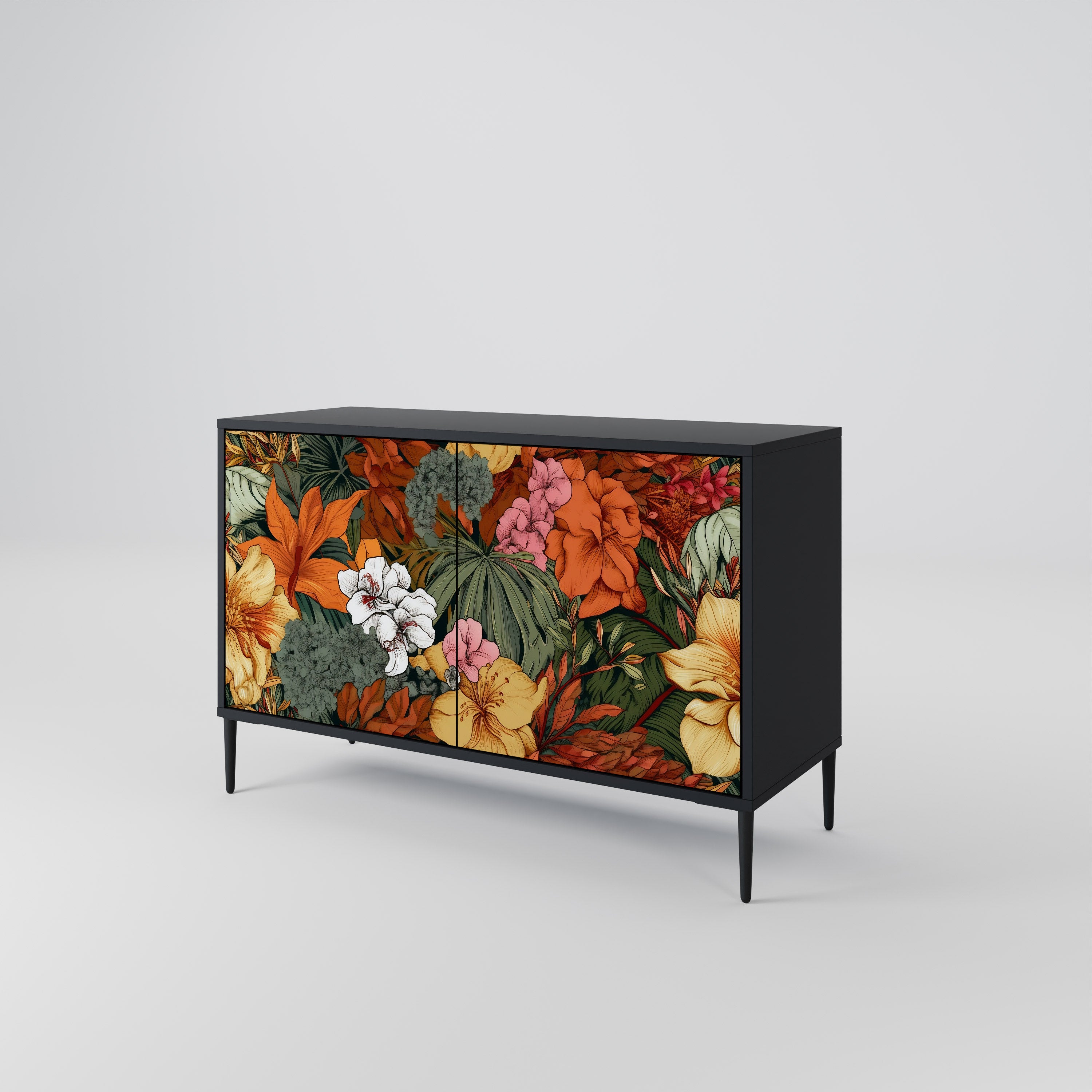 RADIANT FLORA 2-Door Sideboard in Black Finish