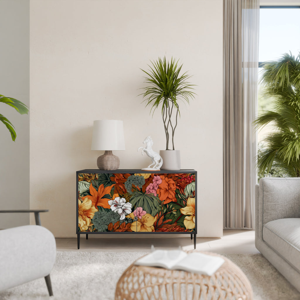 RADIANT FLORA 2-Door Sideboard in Black Finish