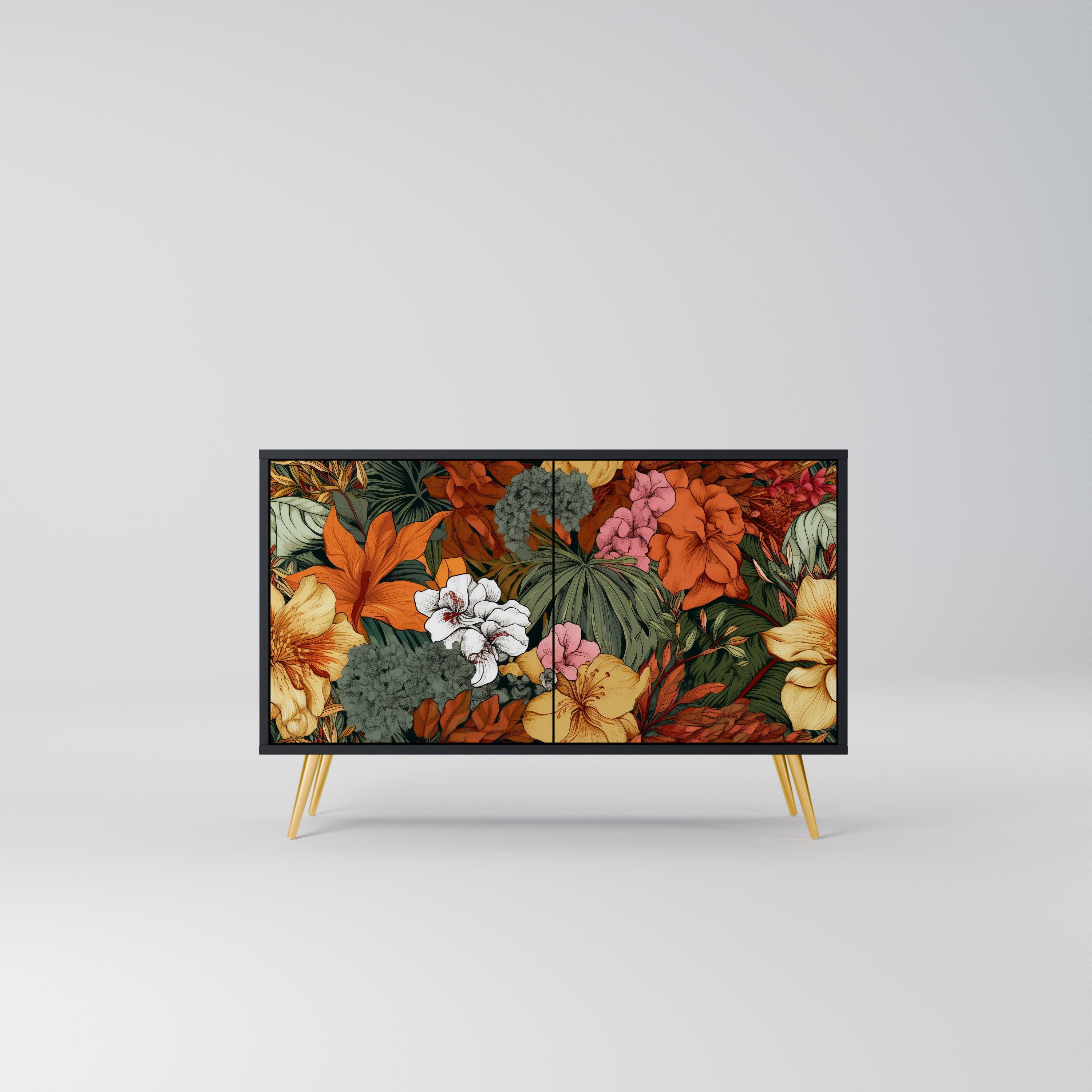 RADIANT FLORA 2-Door Sideboard in Black Finish