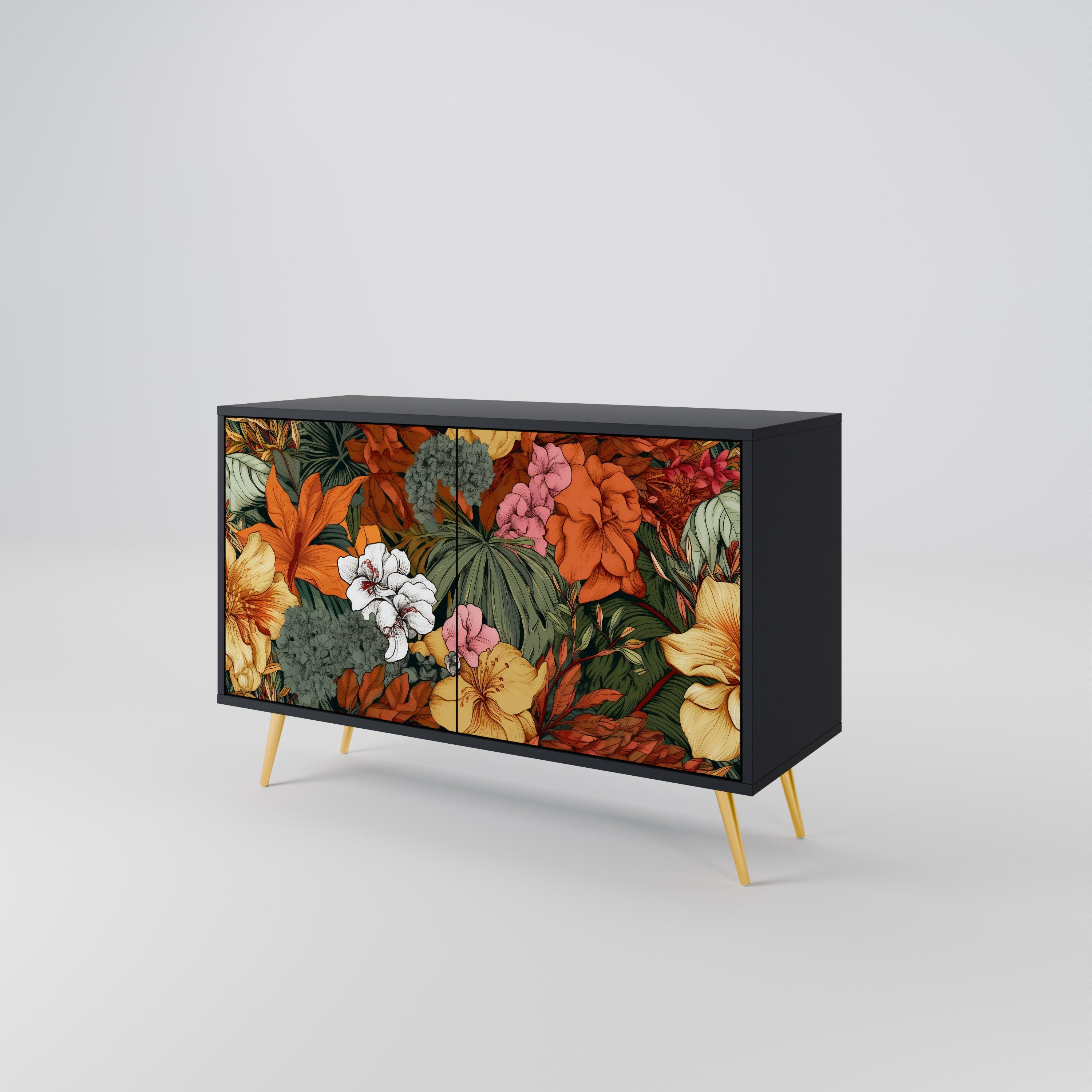 RADIANT FLORA 2-Door Sideboard in Black Finish