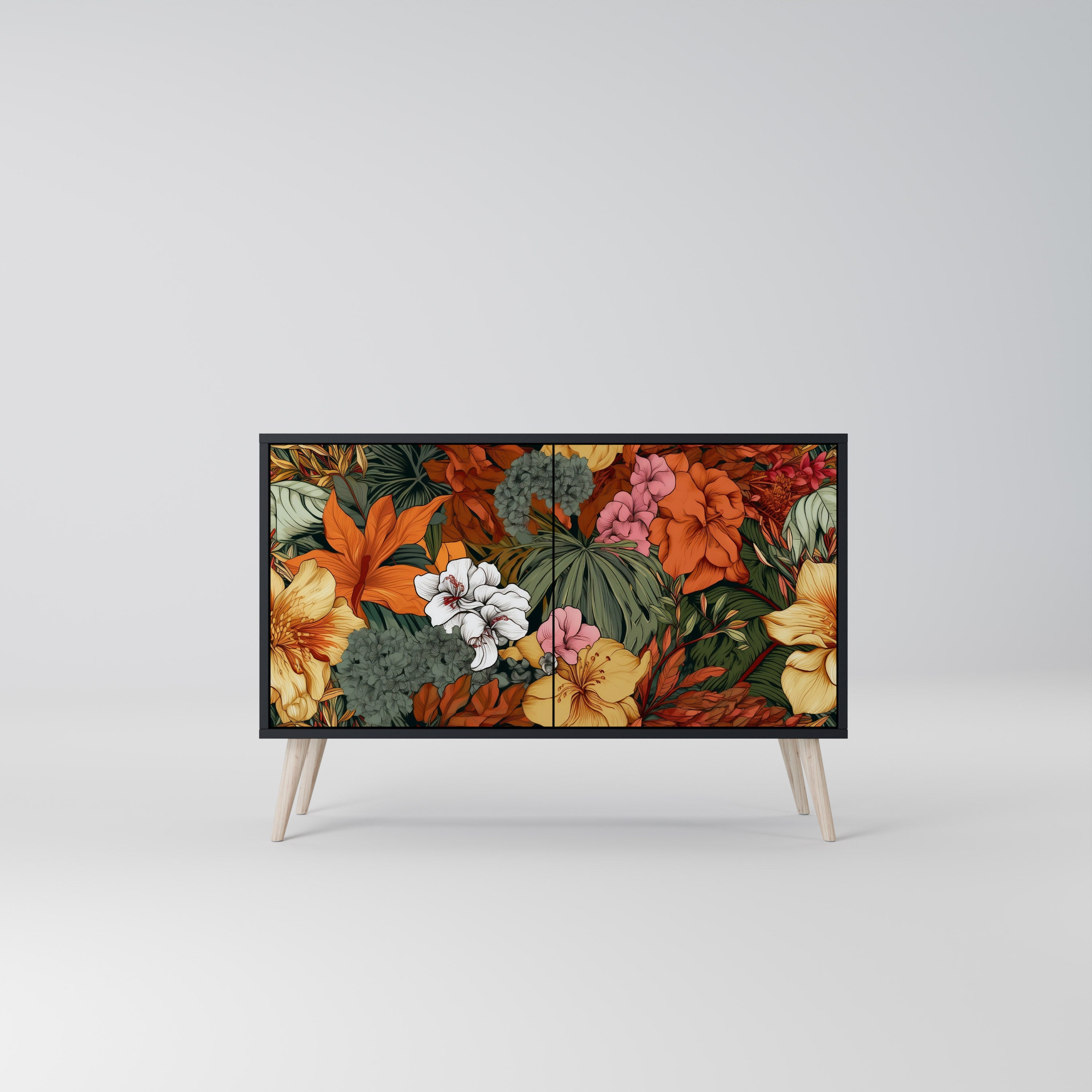 RADIANT FLORA 2-Door Sideboard in Black Finish