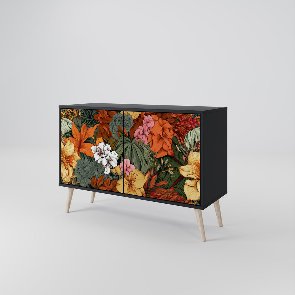 RADIANT FLORA 2-Door Sideboard in Black Finish