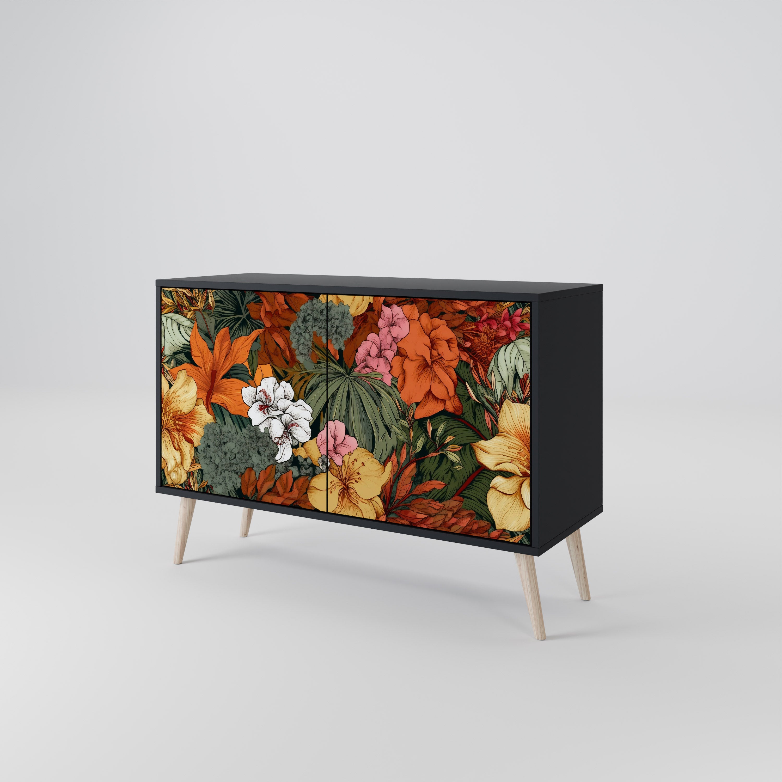 RADIANT FLORA 2-Door Sideboard in Black Finish