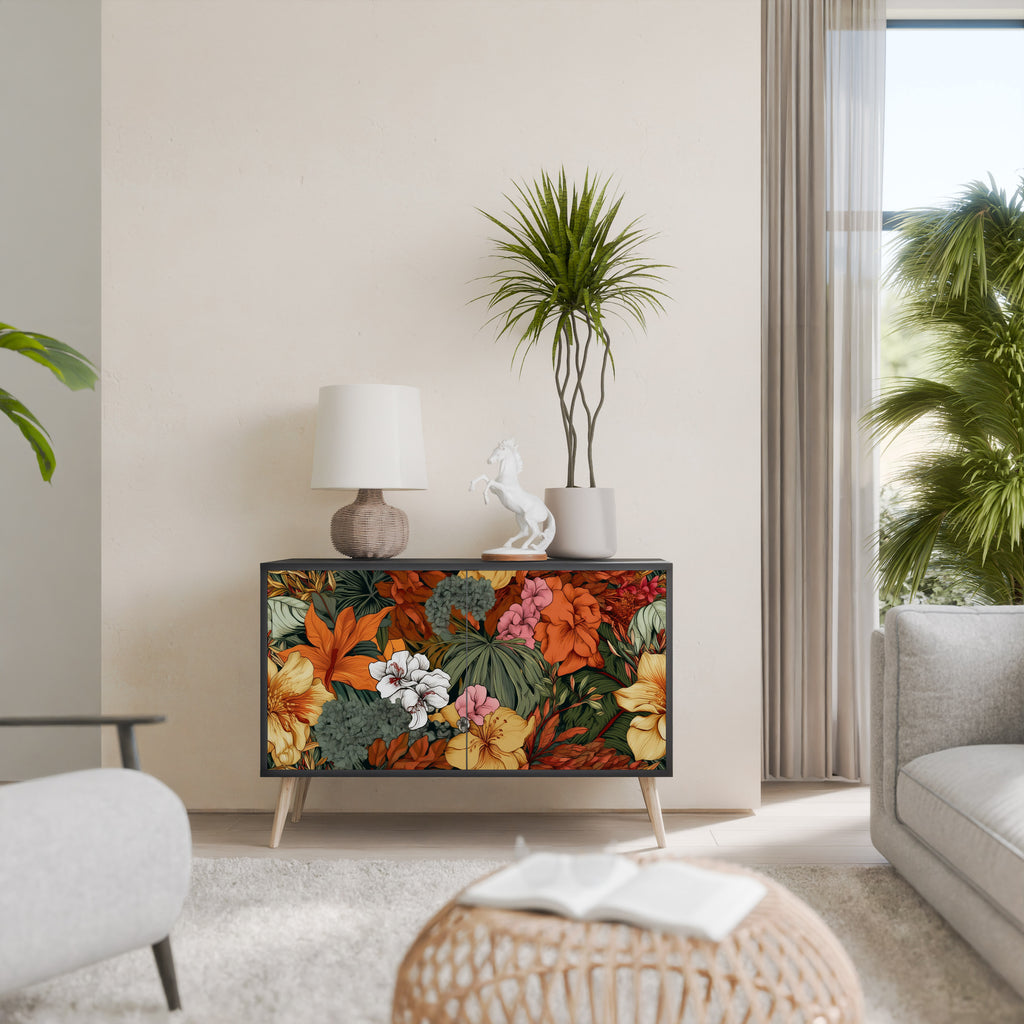 RADIANT FLORA 2-Door Sideboard in Black Finish