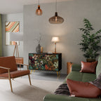 BOTANICAL EMERGENCE 2-Door Sideboard in Black Finish