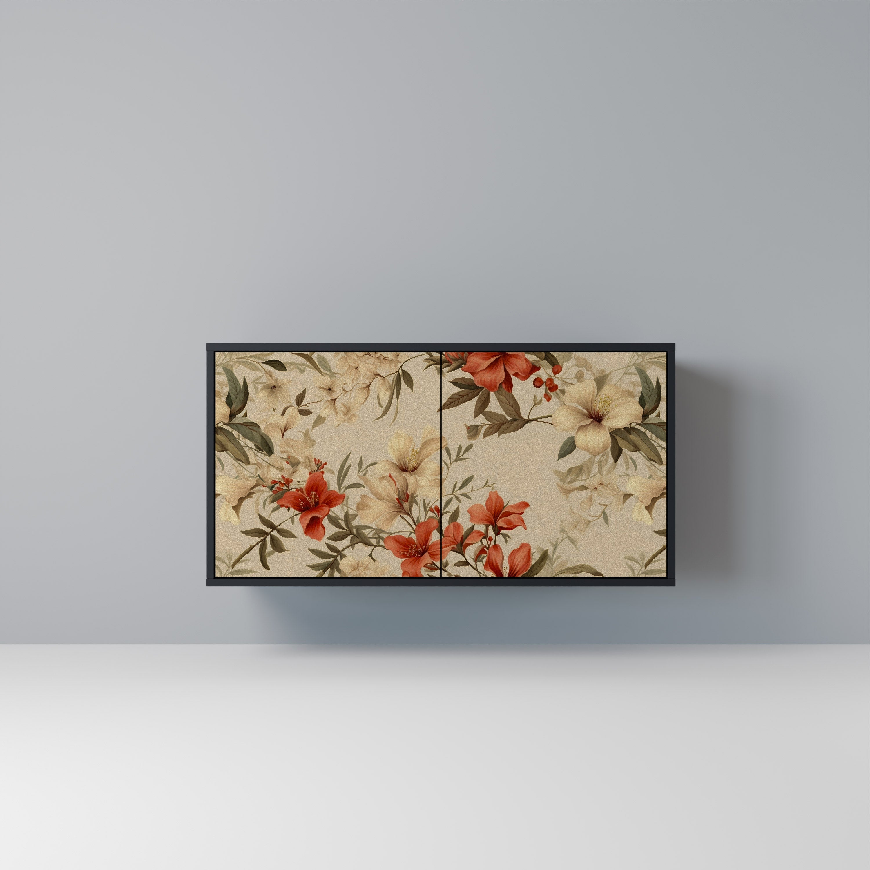 BLOOMING HARMONY 2-Door Sideboard in Black Finish