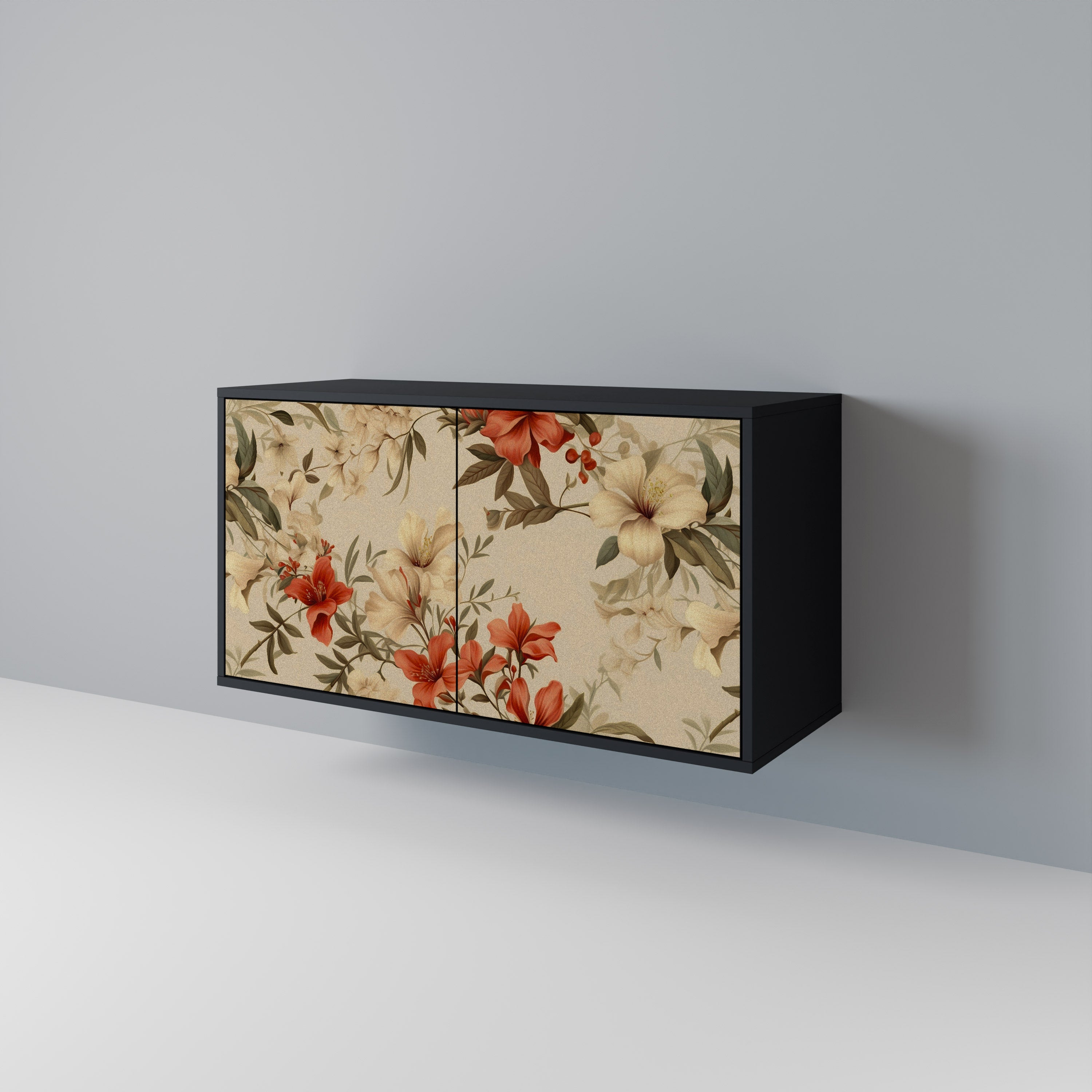 BLOOMING HARMONY 2-Door Sideboard in Black Finish