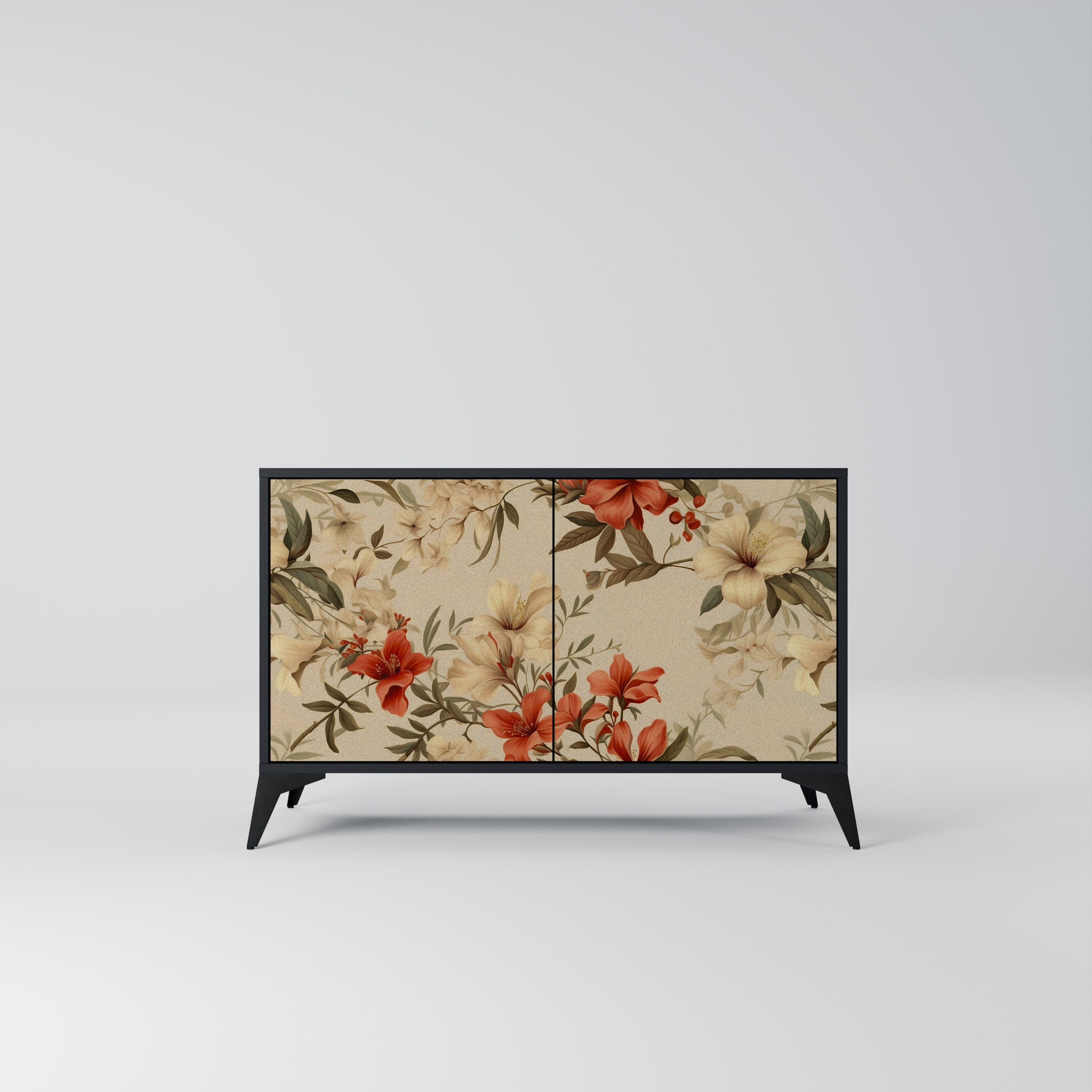 BLOOMING HARMONY 2-Door Sideboard in Black Finish