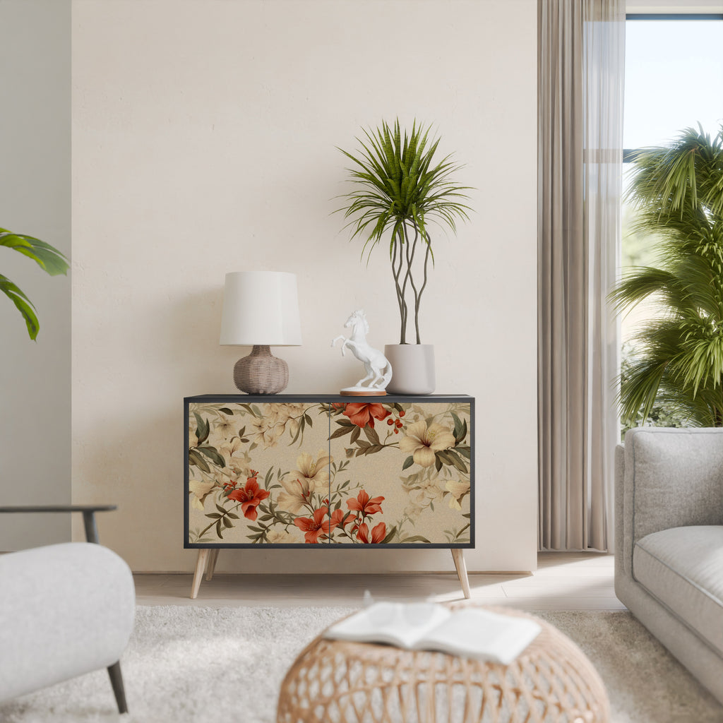 BLOOMING HARMONY 2-Door Sideboard in Black Finish