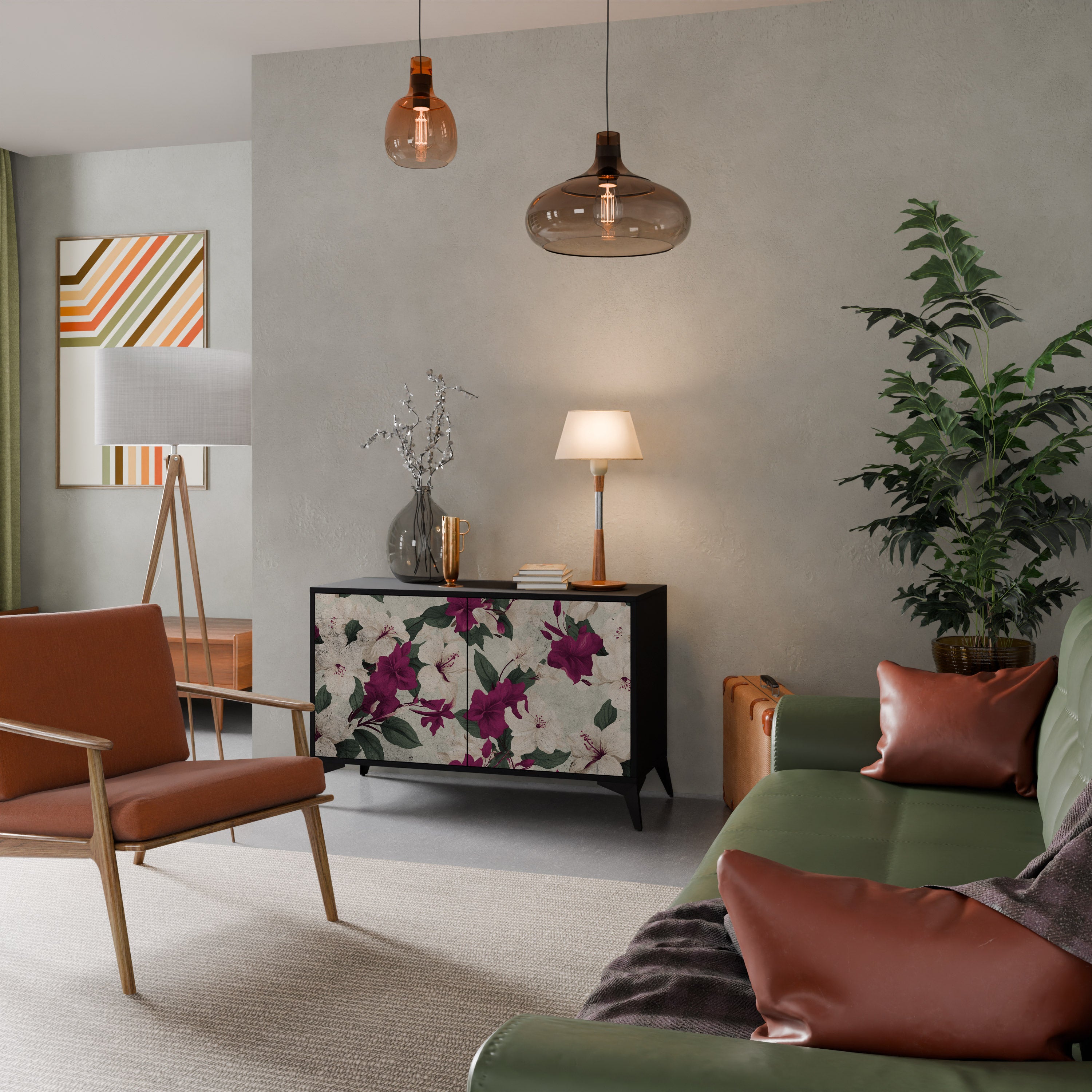 FLOWERET DREAM 2-Door Sideboard in Black Finish