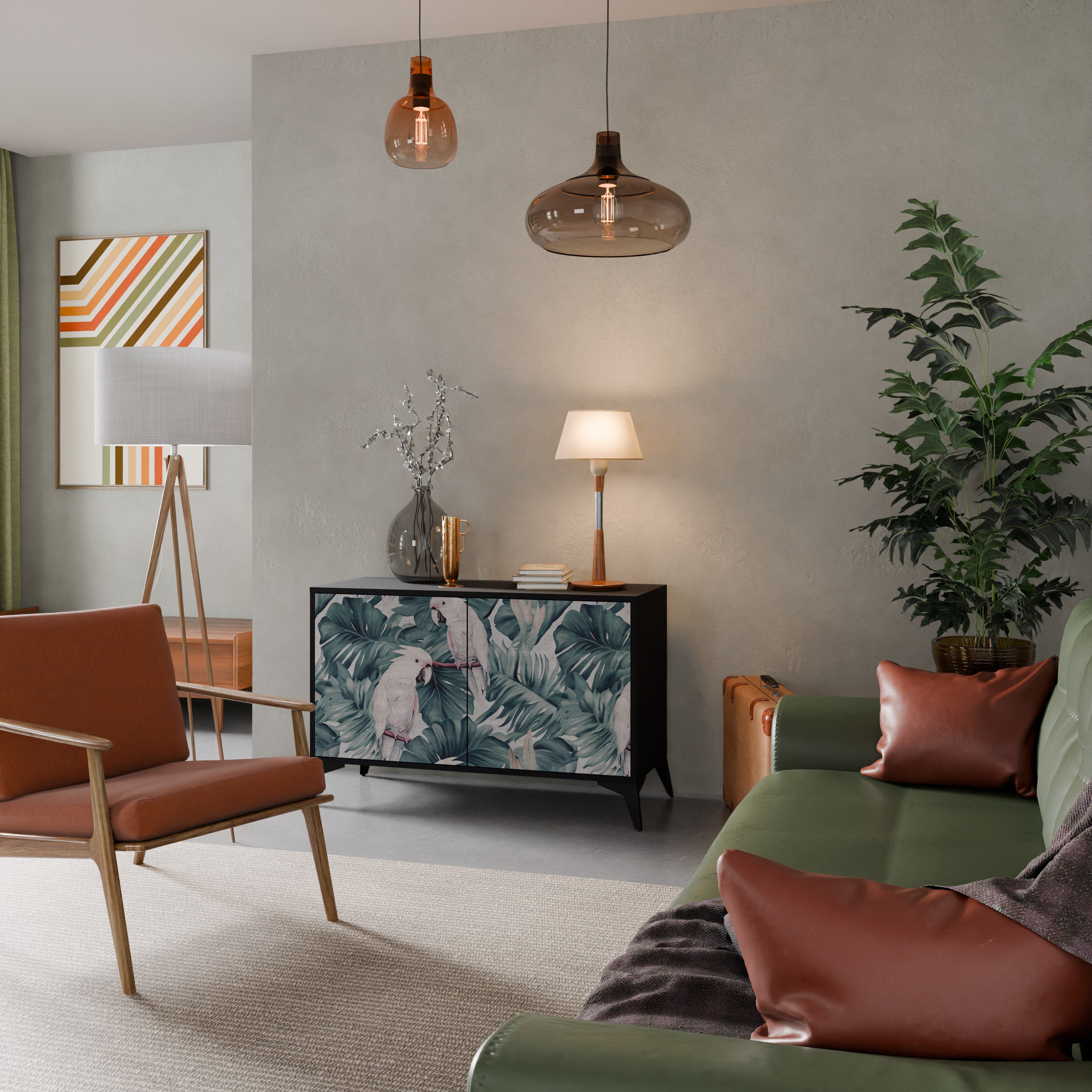 POPINJAY LOOK 2-Door Sideboard in Black Finish