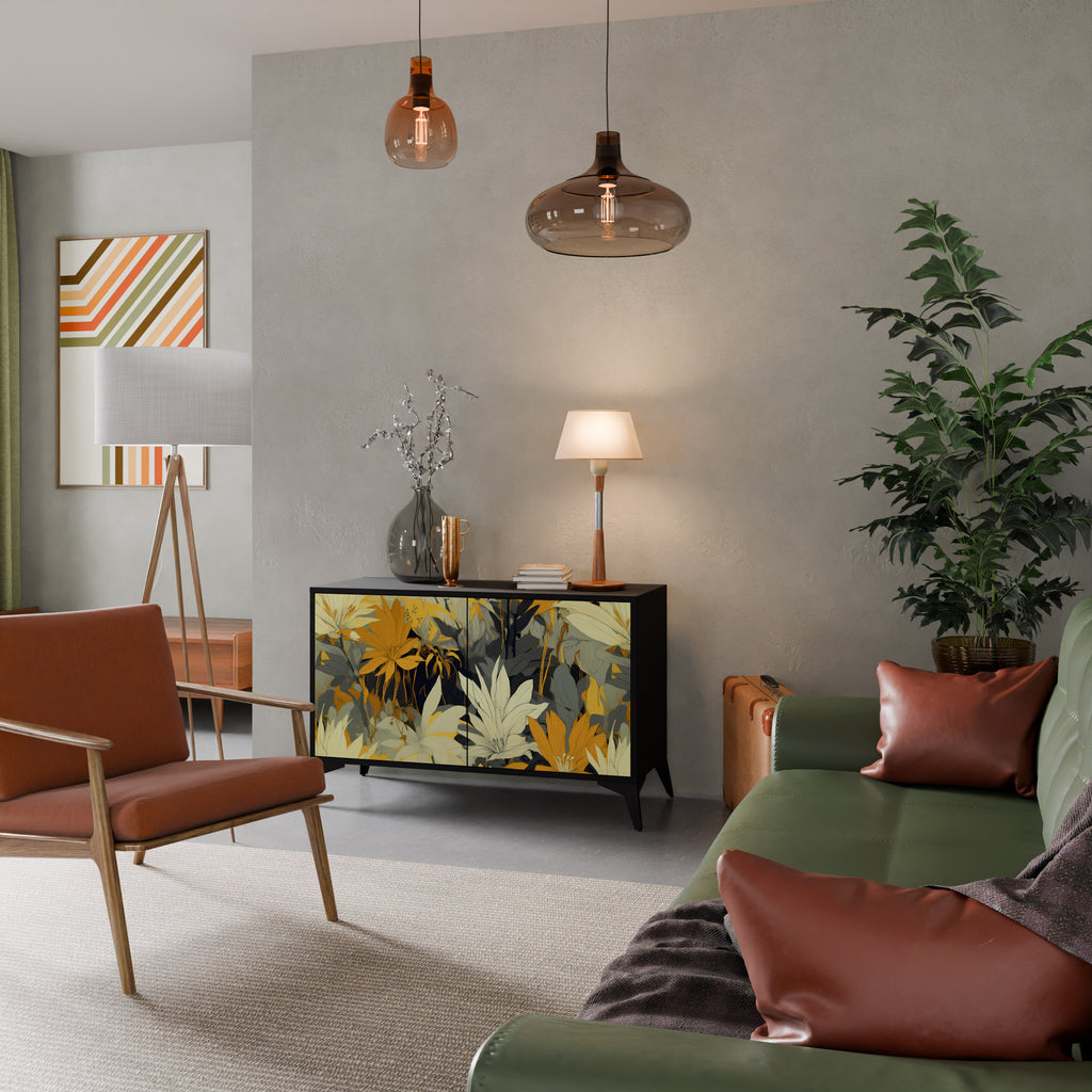 SUNKISSED LILY 2-Door Sideboard in Black Finish