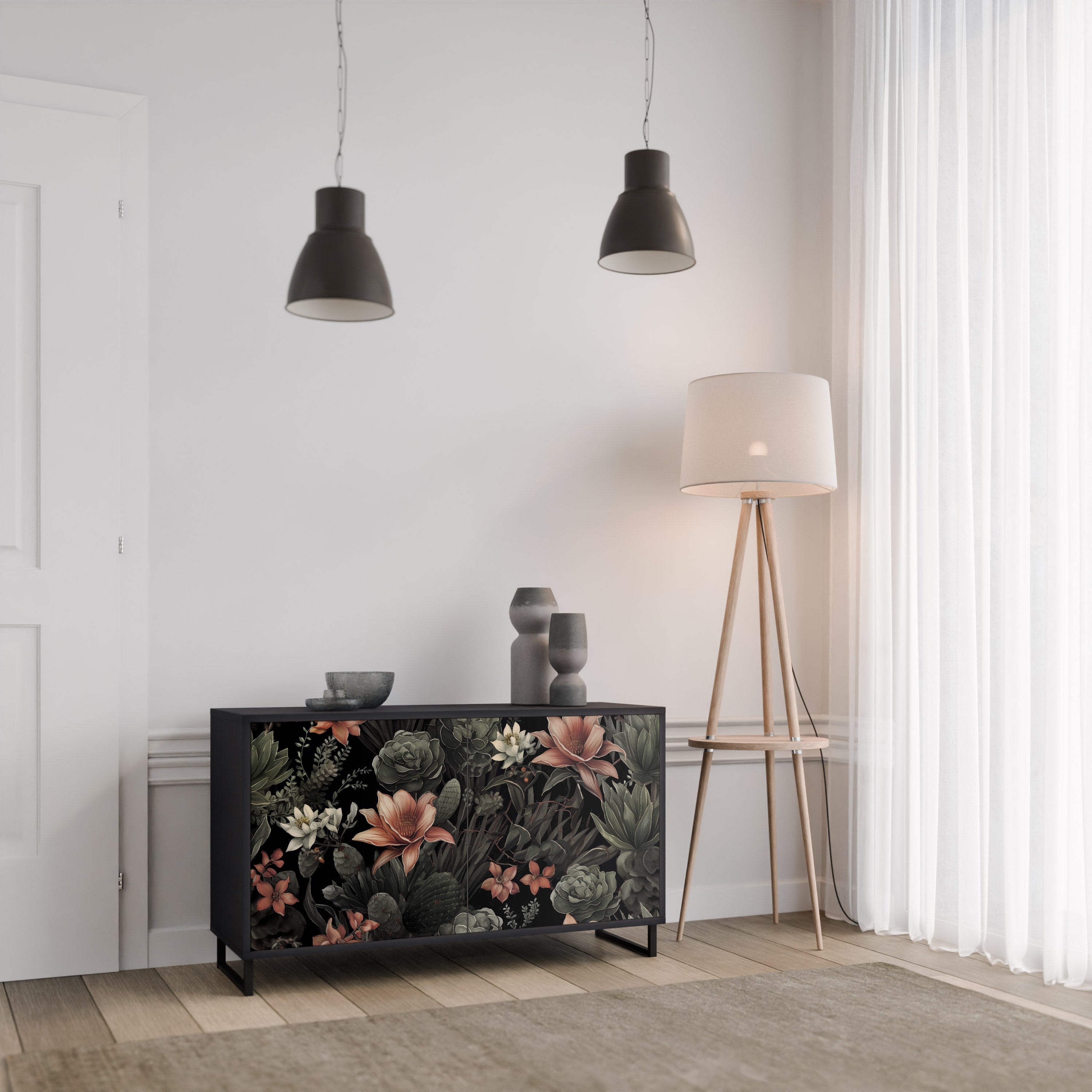 SECRET VERDURE 2-Door Sideboard in Black Finish