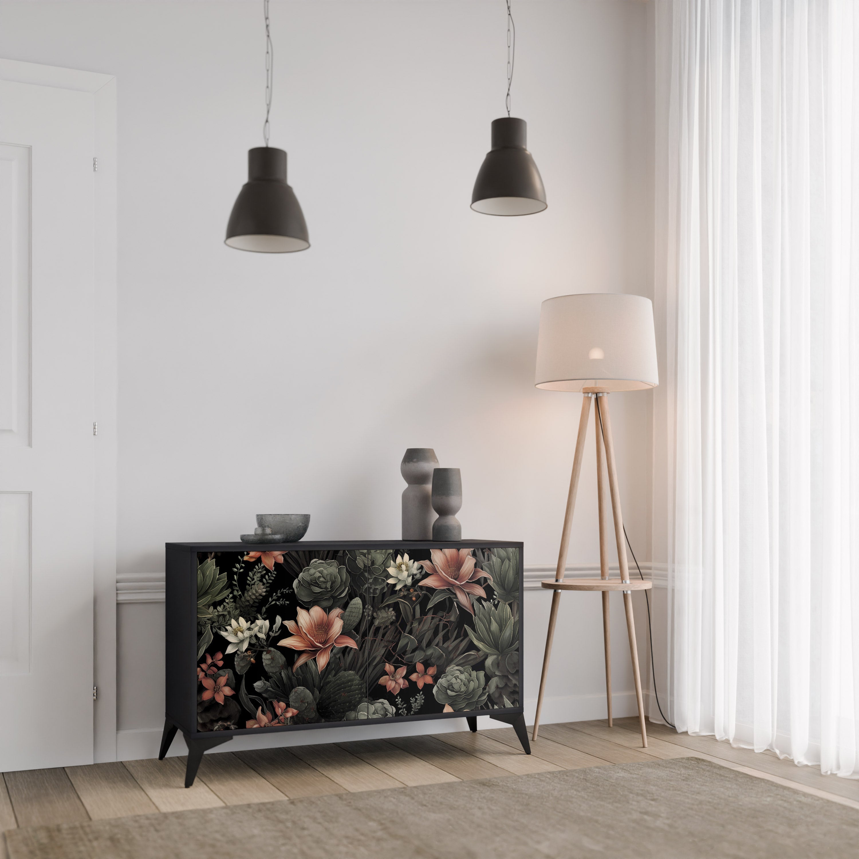 SECRET VERDURE 2-Door Sideboard in Black Finish