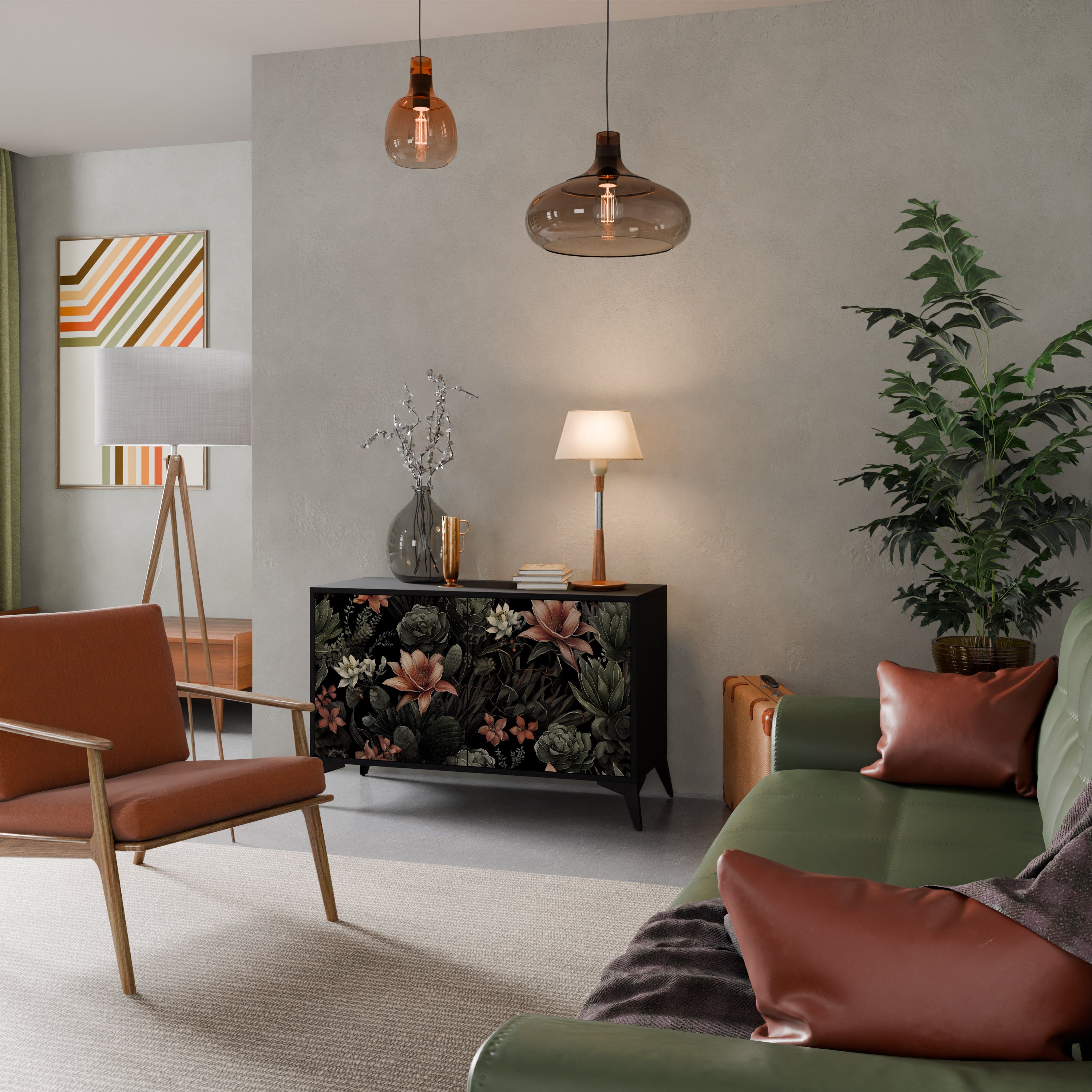 SECRET VERDURE 2-Door Sideboard in Black Finish