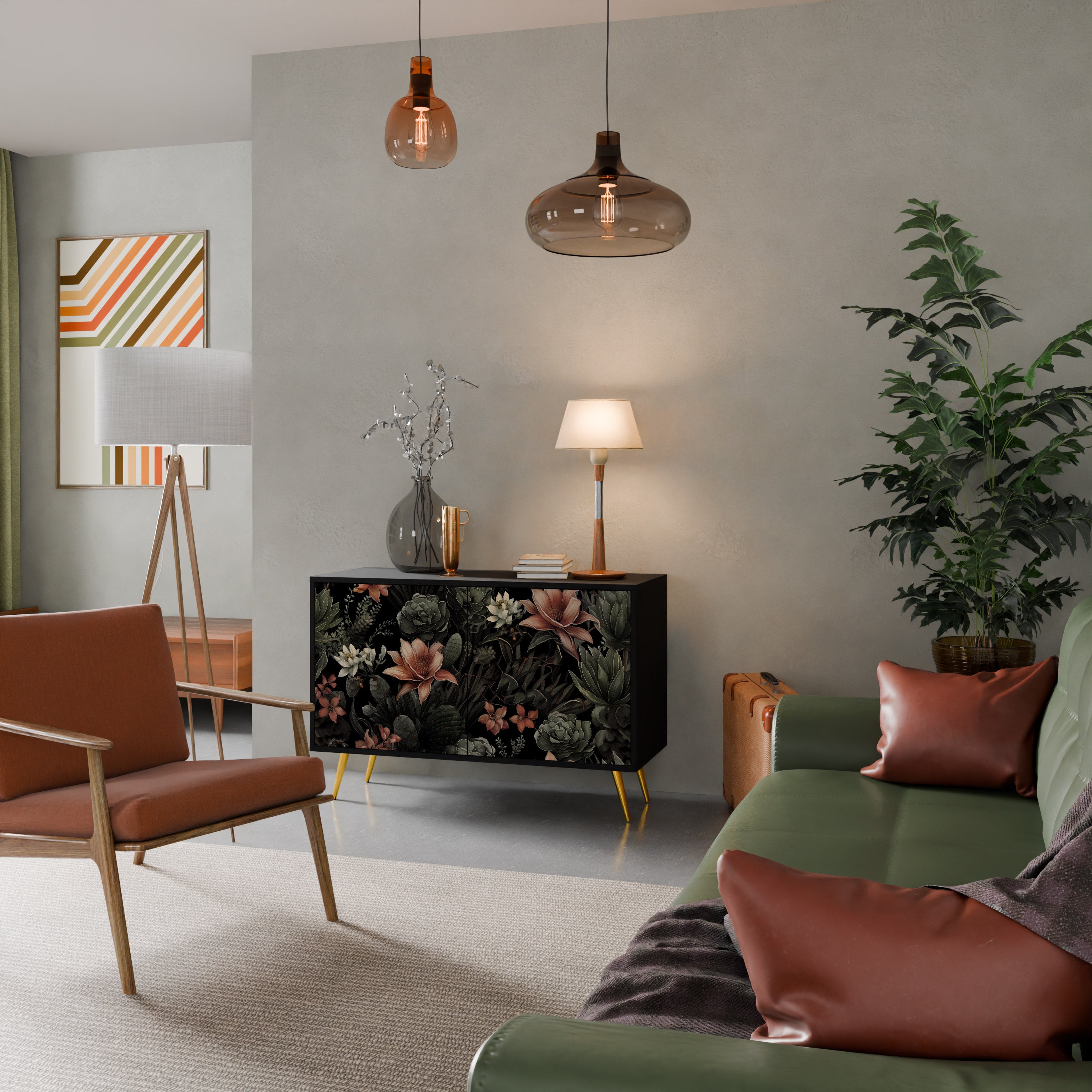 SECRET VERDURE 2-Door Sideboard in Black Finish