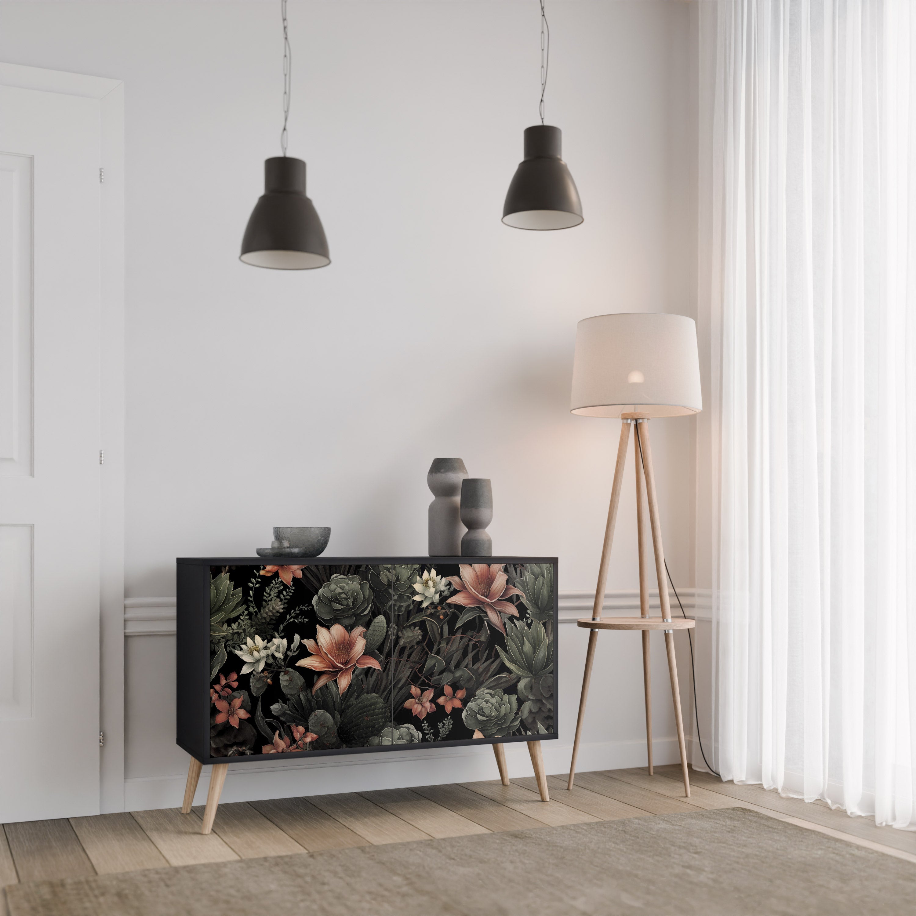 SECRET VERDURE 2-Door Sideboard in Black Finish
