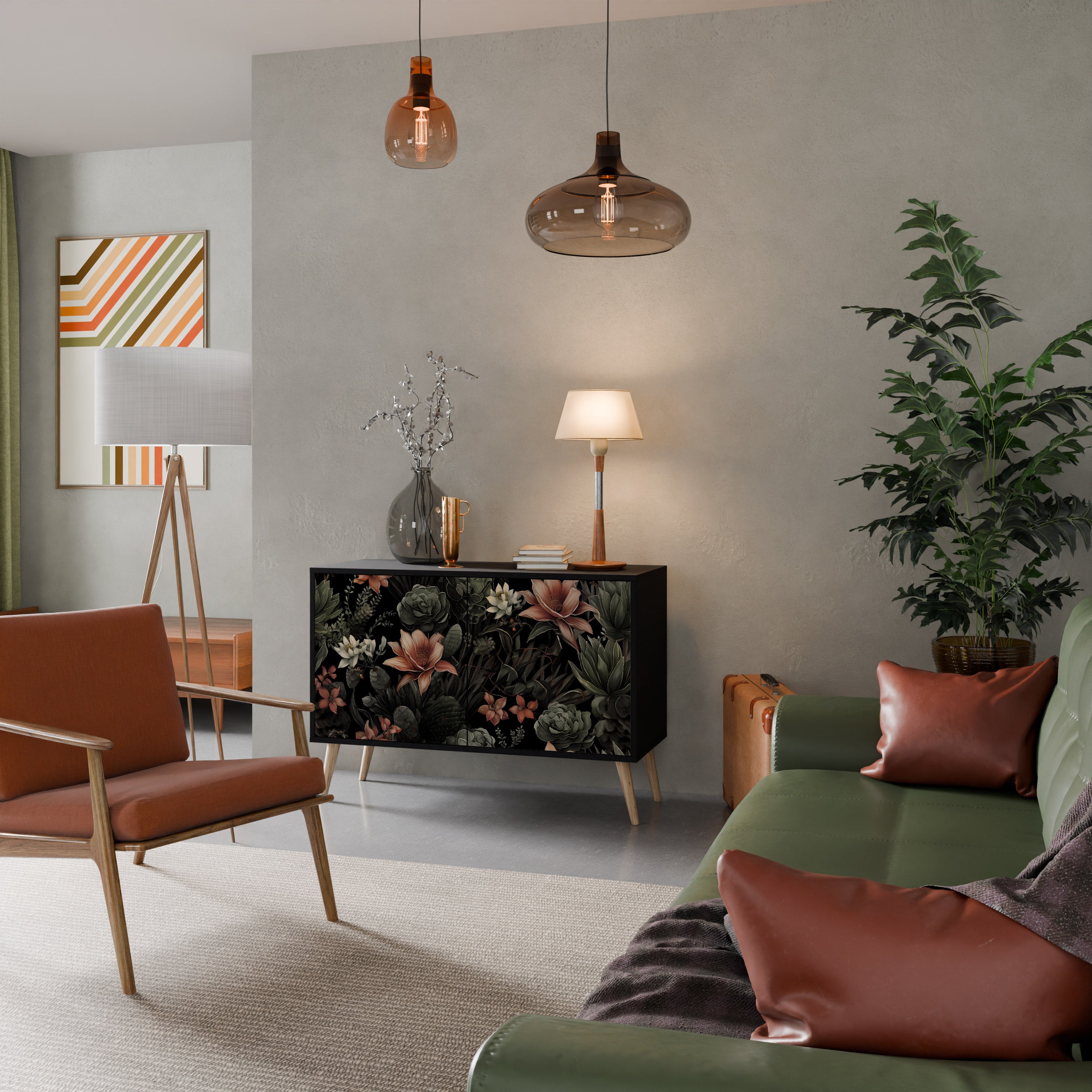 SECRET VERDURE 2-Door Sideboard in Black Finish