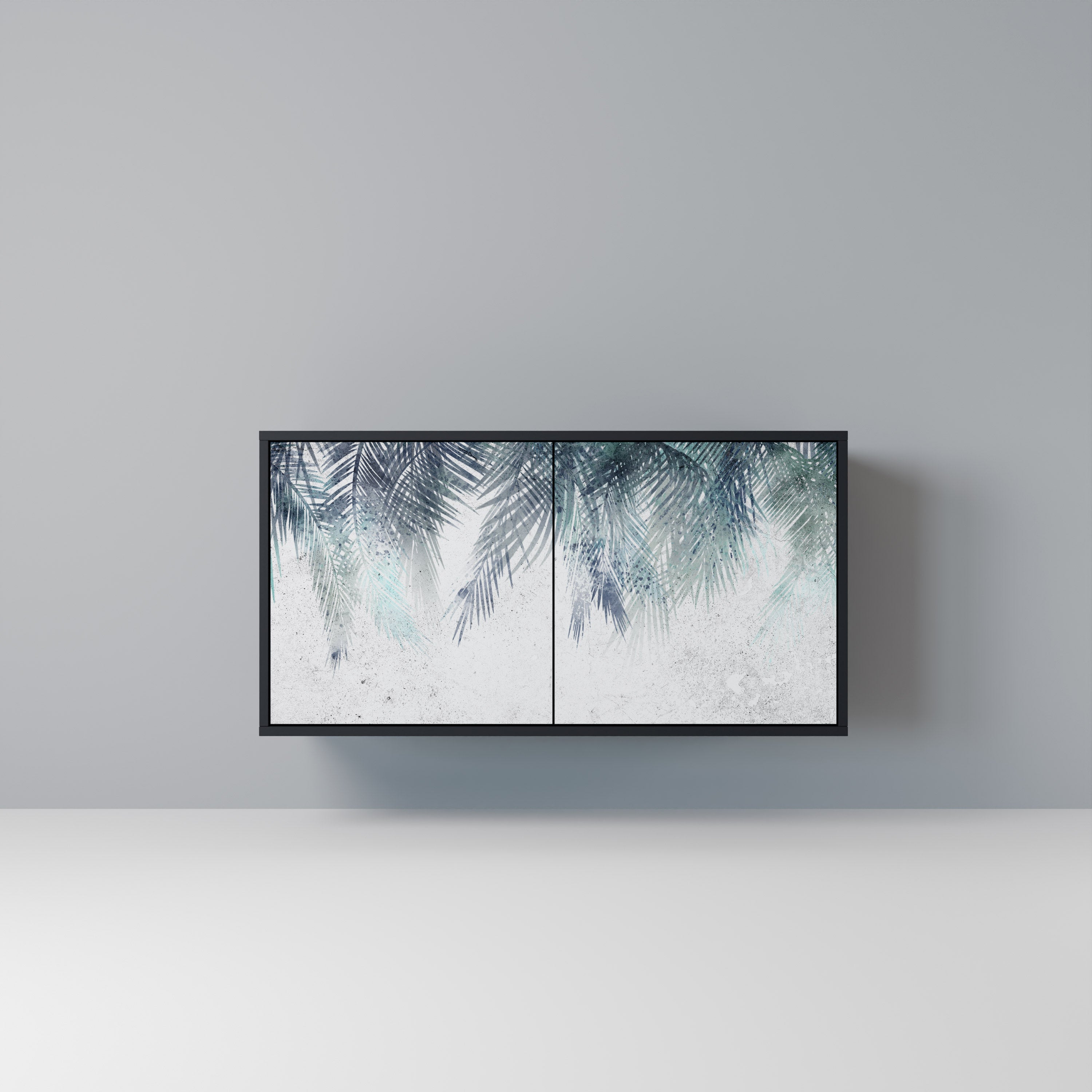 PALM VEIL 2-Door Sideboard in Black Finish