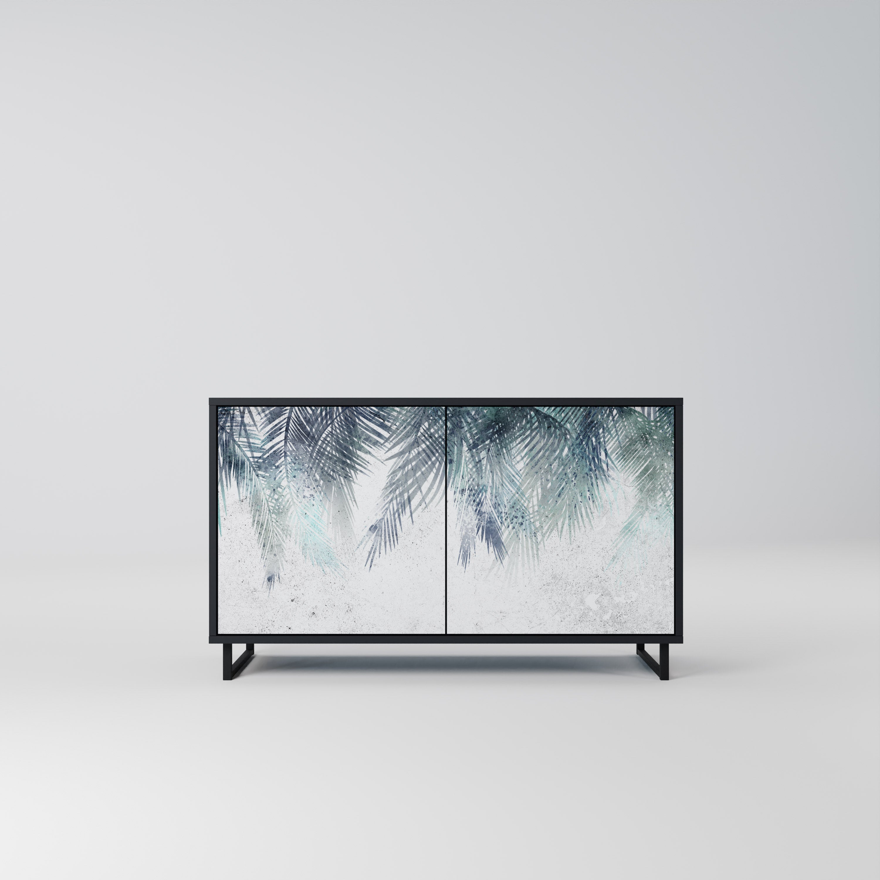 PALM VEIL 2-Door Sideboard in Black Finish