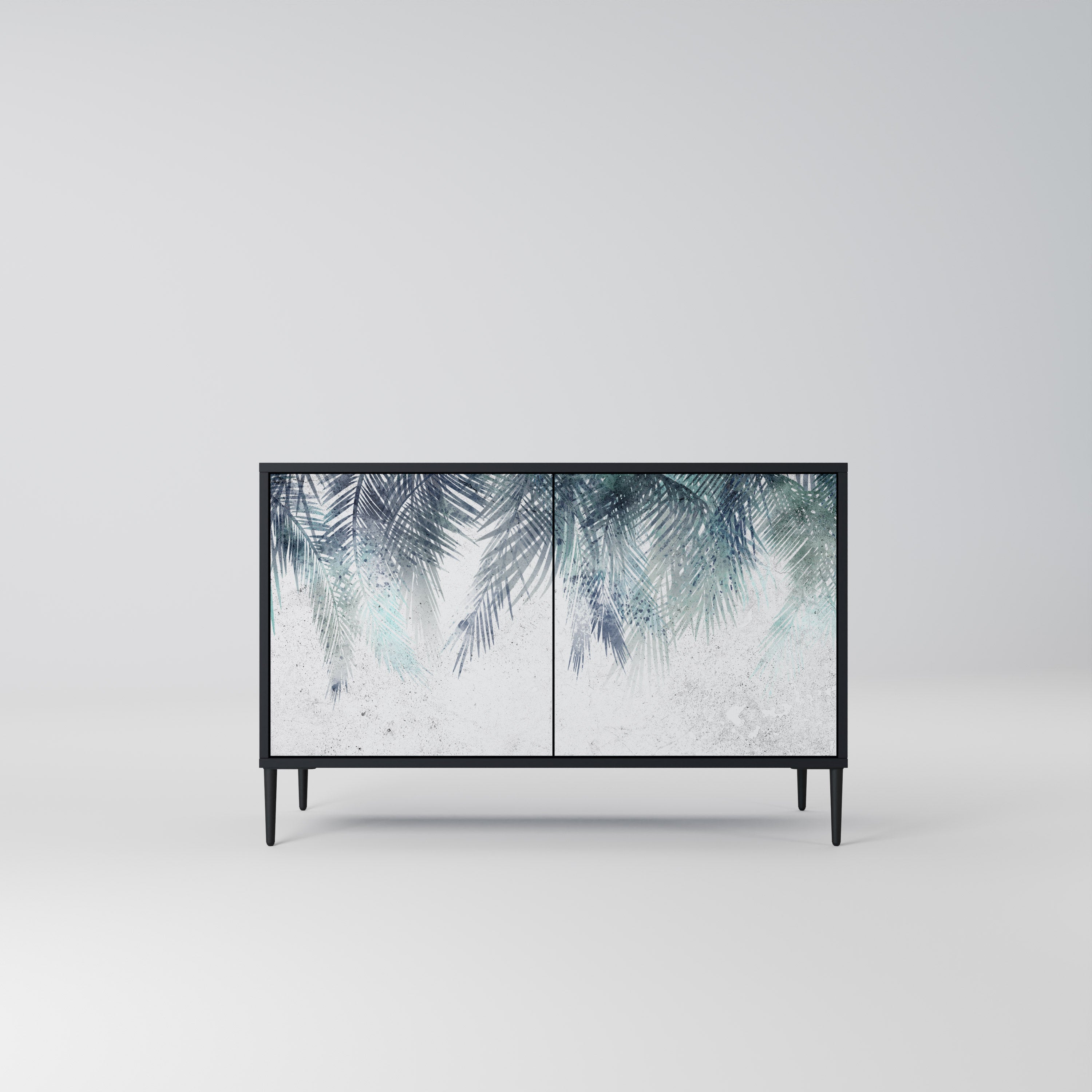 PALM VEIL 2-Door Sideboard in Black Finish
