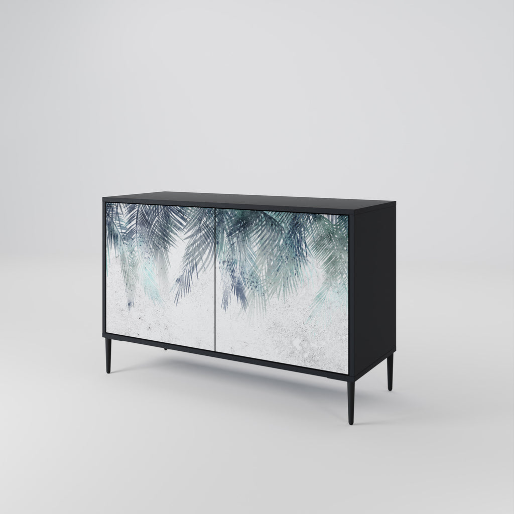 PALM VEIL 2-Door Sideboard in Black Finish