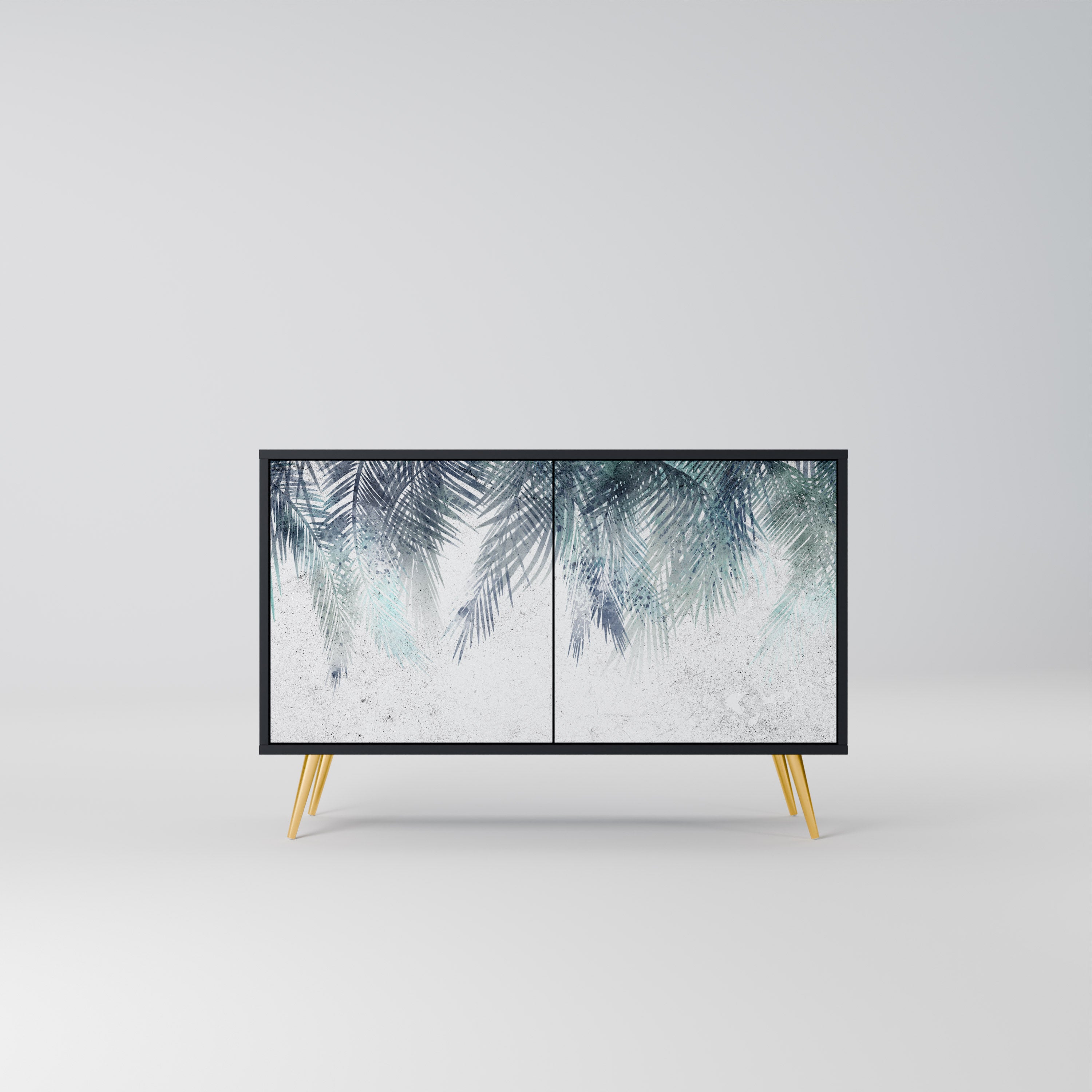 PALM VEIL 2-Door Sideboard in Black Finish