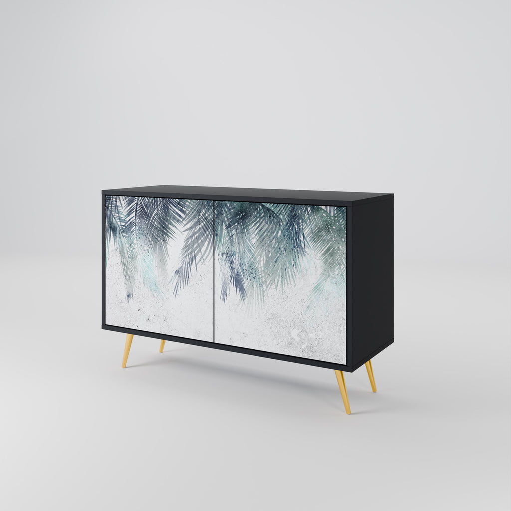 PALM VEIL 2-Door Sideboard in Black Finish