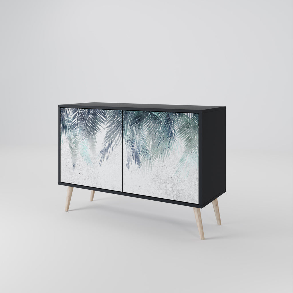 PALM VEIL 2-Door Sideboard in Black Finish