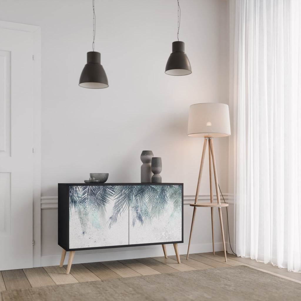 PALM VEIL 2-Door Sideboard in Black Finish