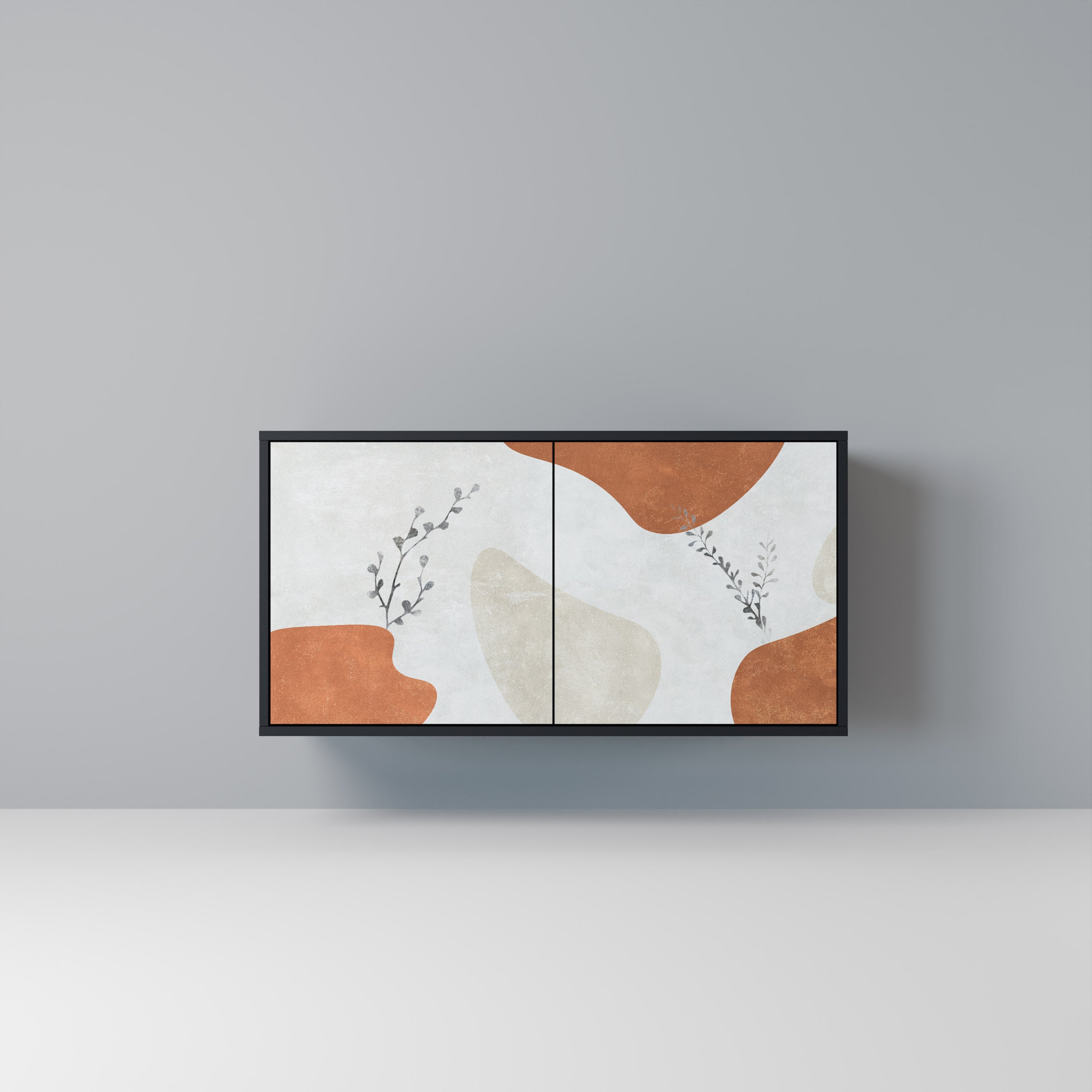 TRANQUIL TWIG 2-Door Sideboard in Black Finish