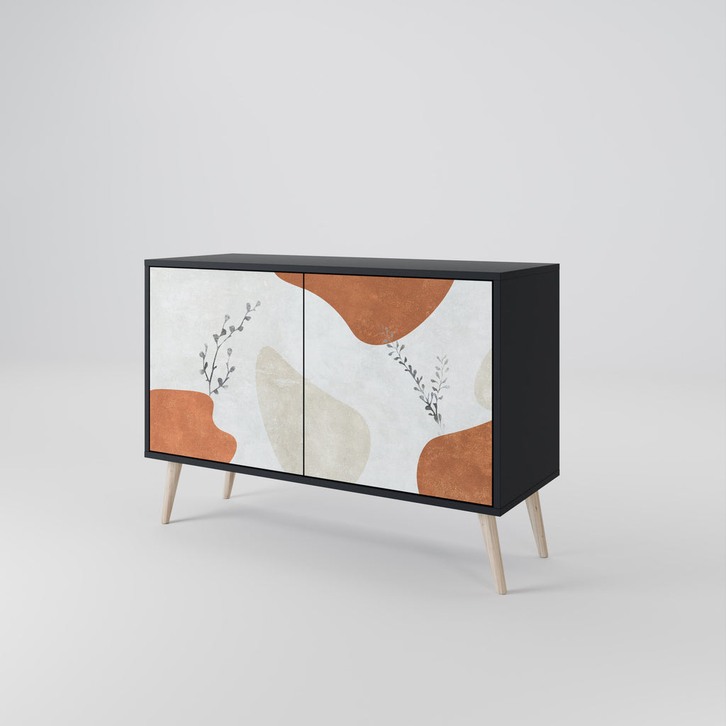 TRANQUIL TWIG 2-Door Sideboard in Black Finish