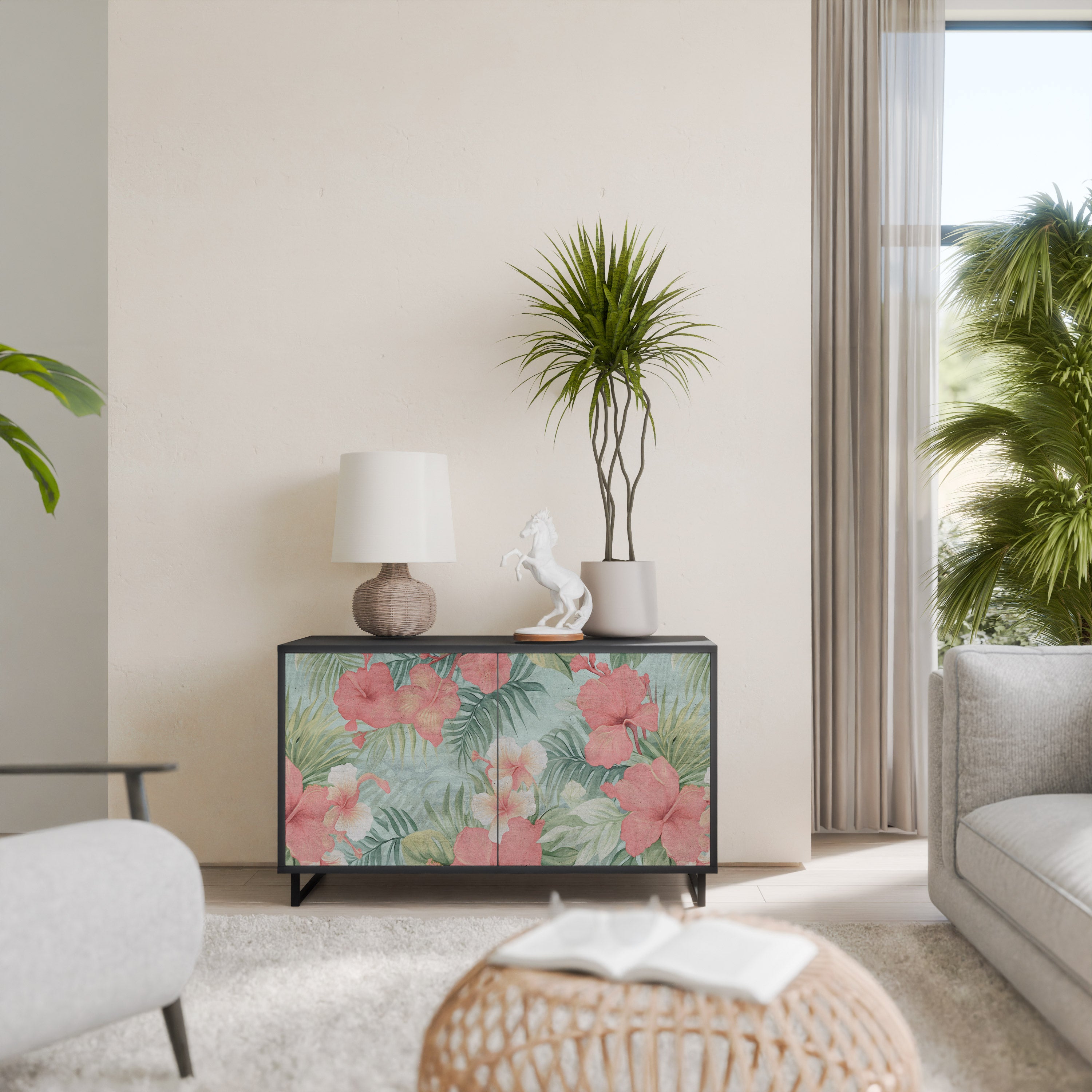 HAWAIIAN SPIRIT 2-Door Sideboard in Black Finish