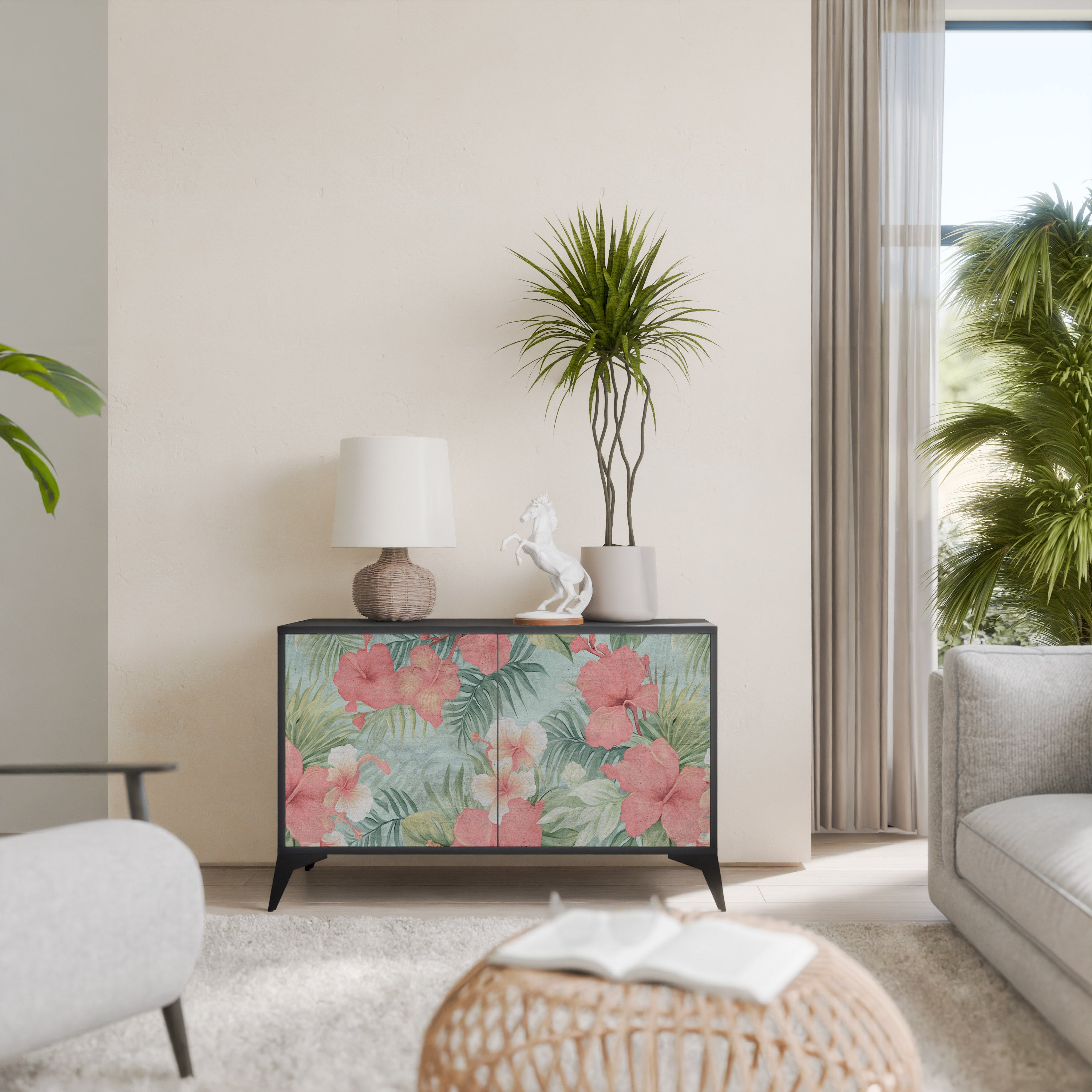 HAWAIIAN SPIRIT 2-Door Sideboard in Black Finish