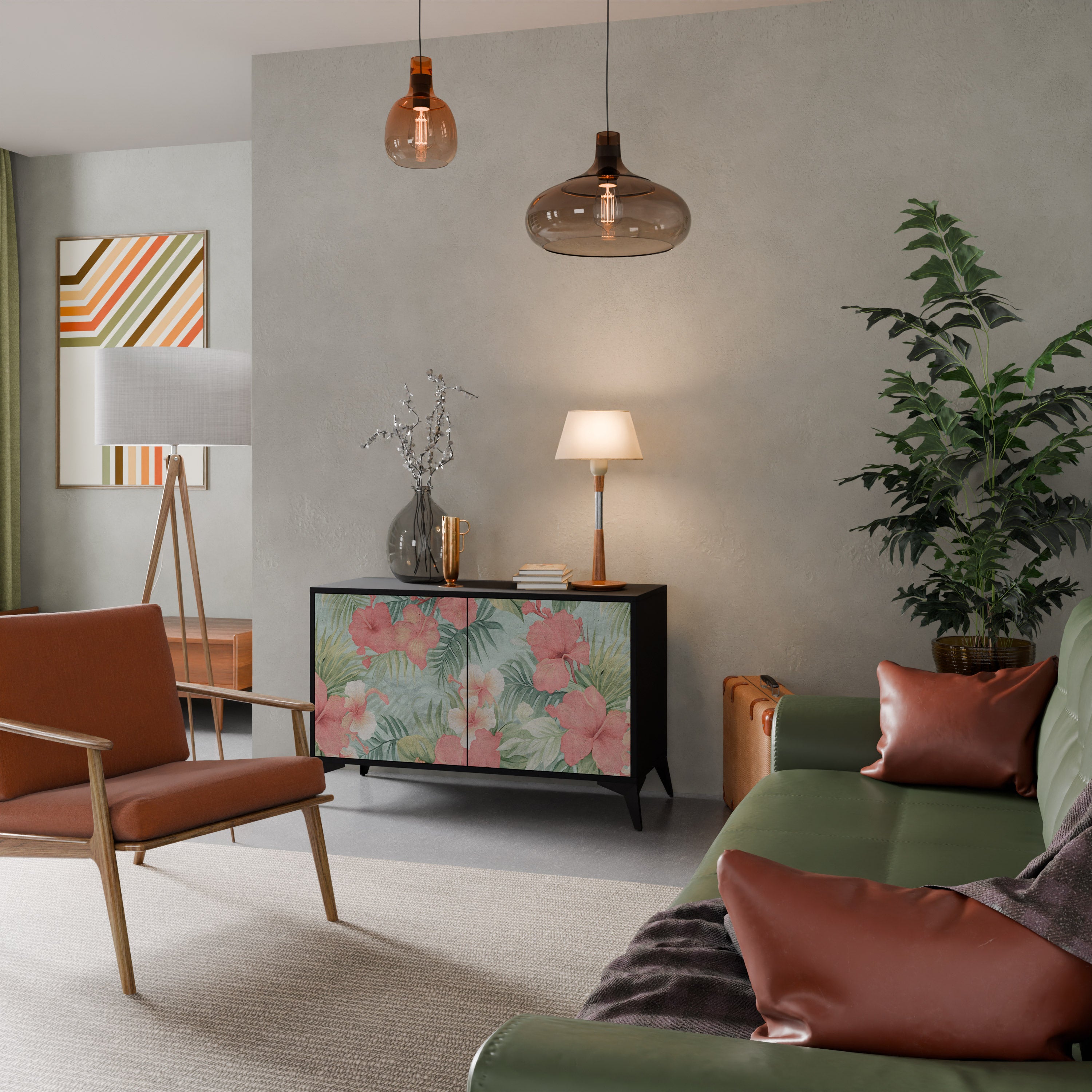 HAWAIIAN SPIRIT 2-Door Sideboard in Black Finish