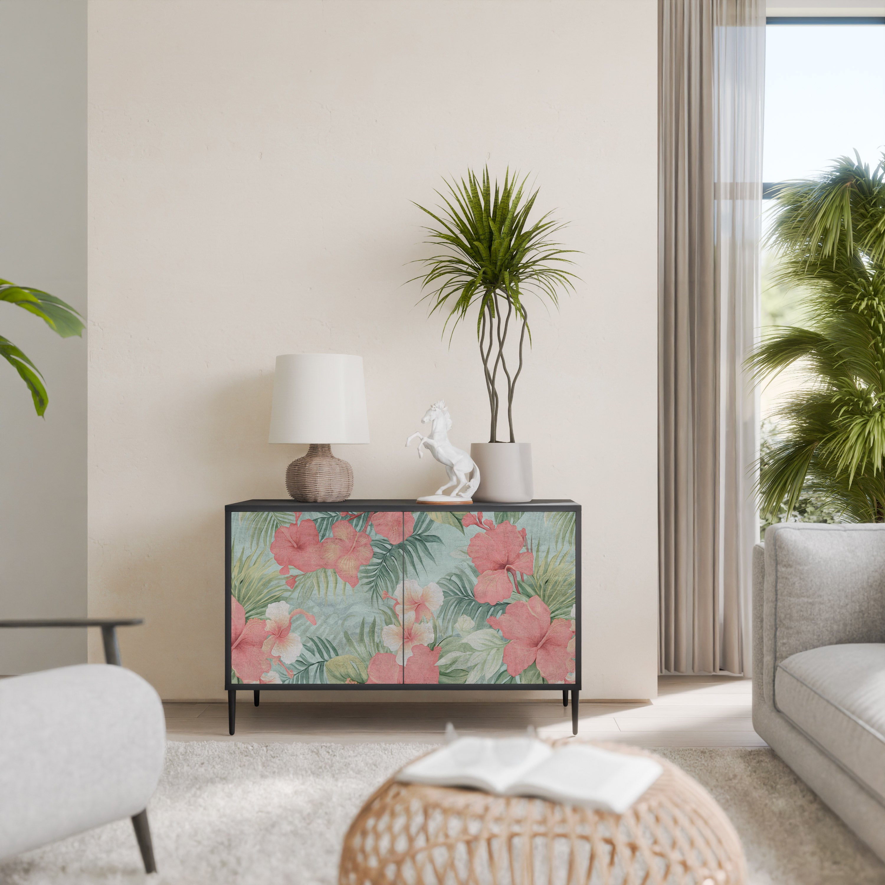 HAWAIIAN SPIRIT 2-Door Sideboard in Black Finish