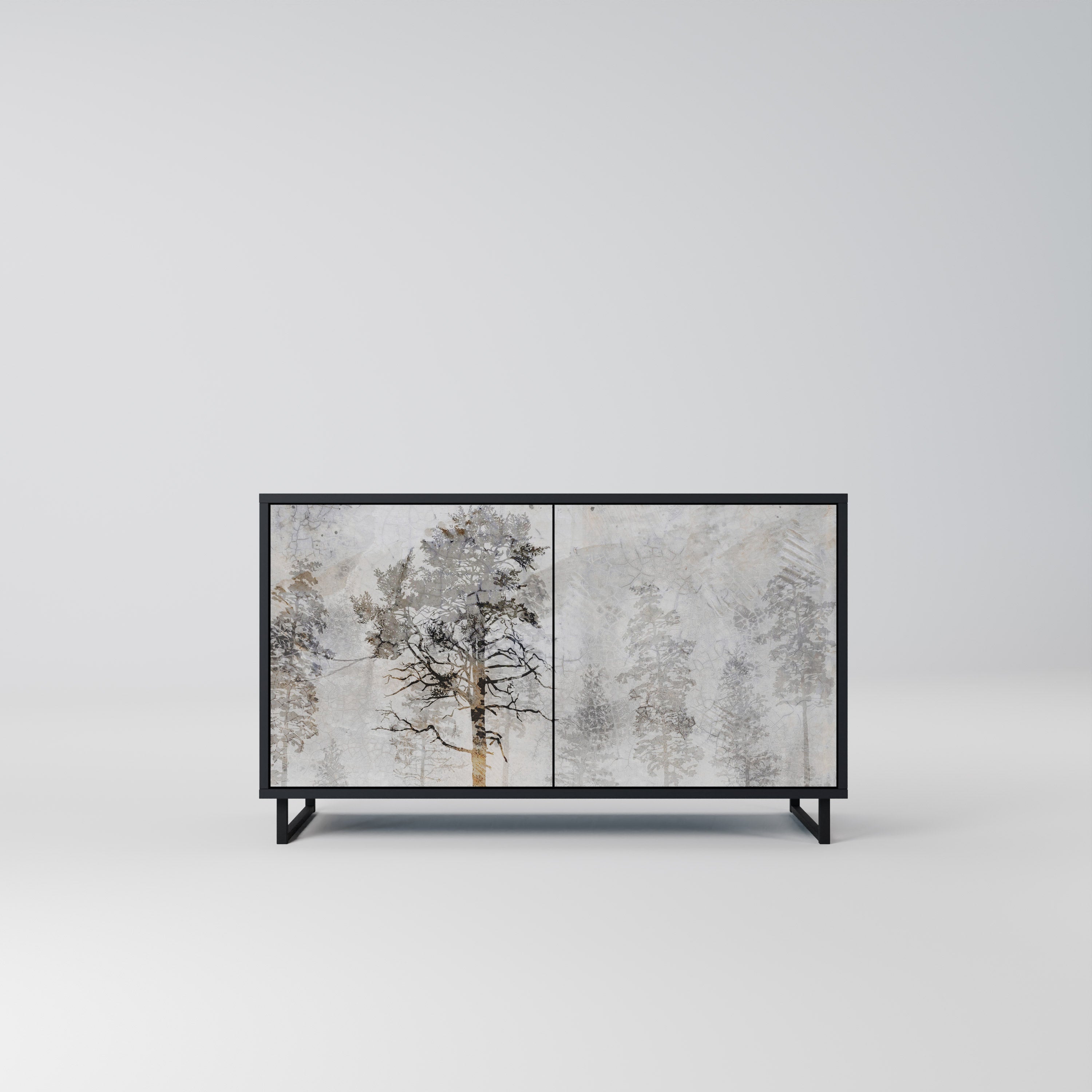 FADE IN THE TREES 2-Door Sideboard in Black Finish