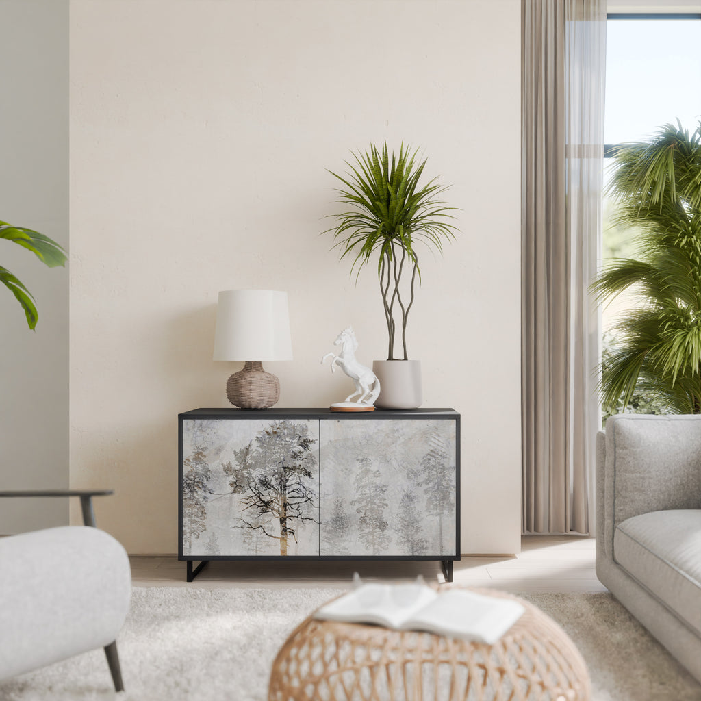 FADE IN THE TREES 2-Door Sideboard in Black Finish