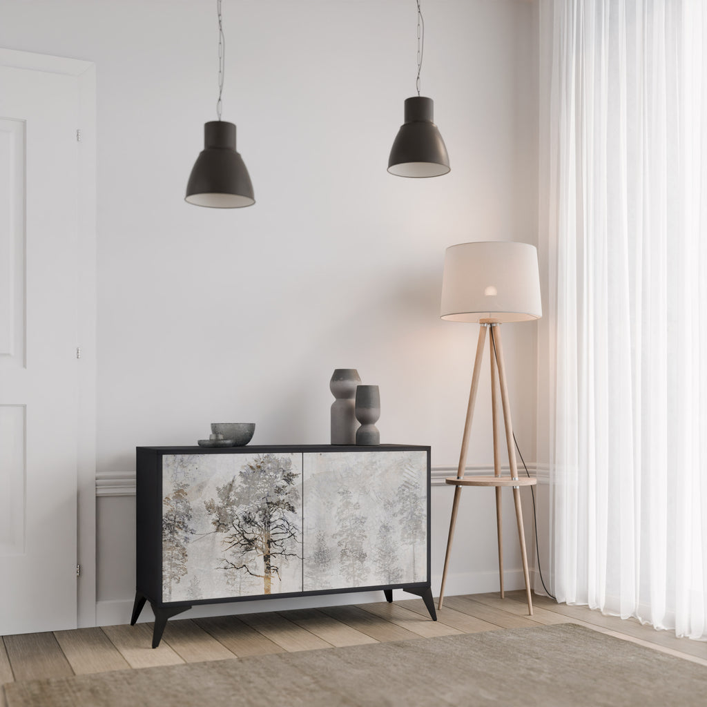 FADE IN THE TREES 2-Door Sideboard in Black Finish