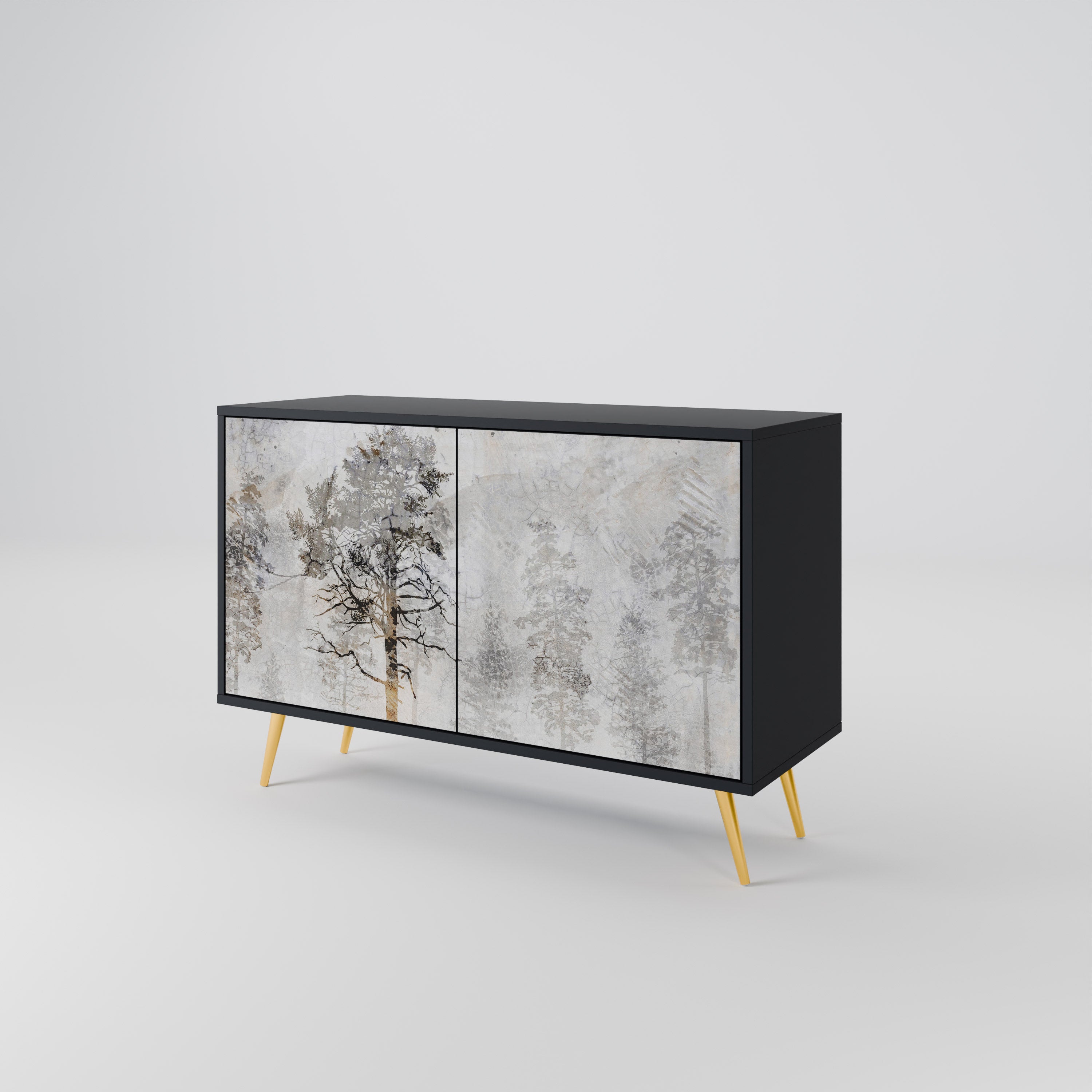FADE IN THE TREES 2-Door Sideboard in Black Finish