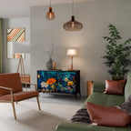 MIDNIGHT BLOSSOM Aparador de 2 Puertas en Acabado Negro