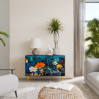 MIDNIGHT BLOSSOM Aparador de 2 Puertas en Acabado Negro