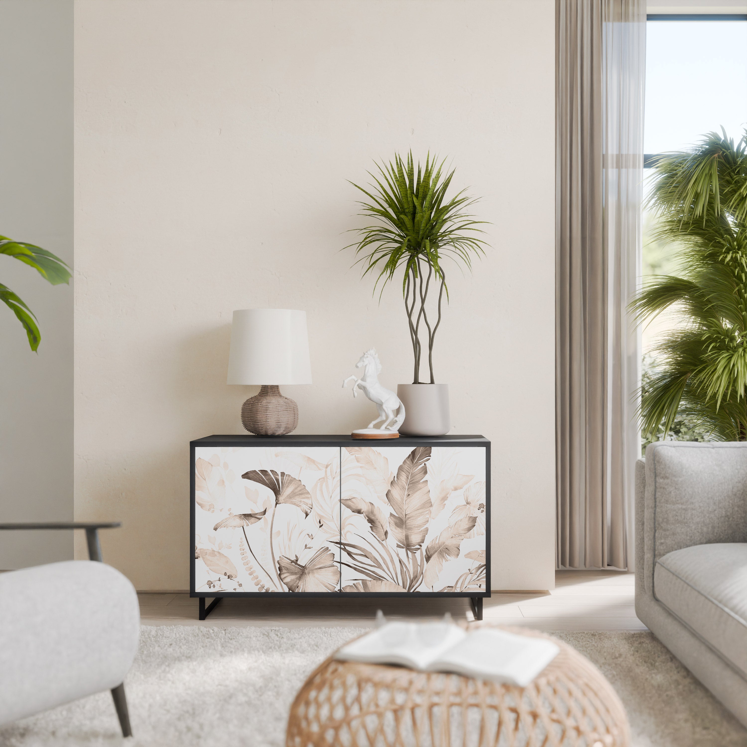 WILD TENDERNESS 2-Door Sideboard in Black Finish