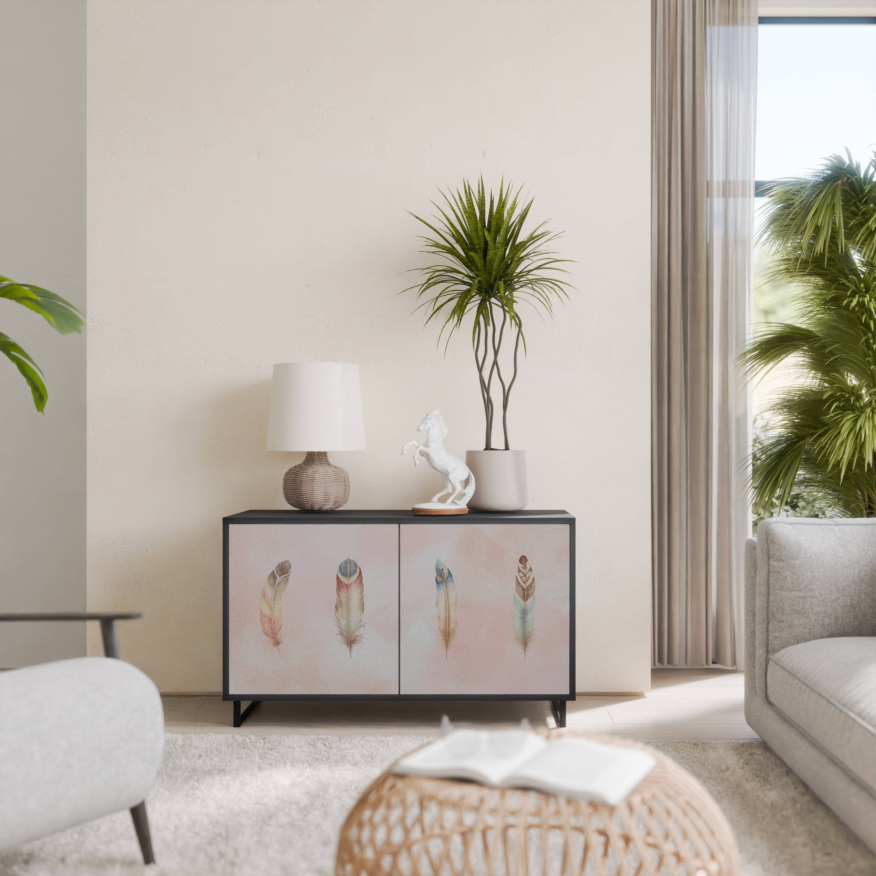 THE DELIQUESCE 2-Door Sideboard in Black Finish