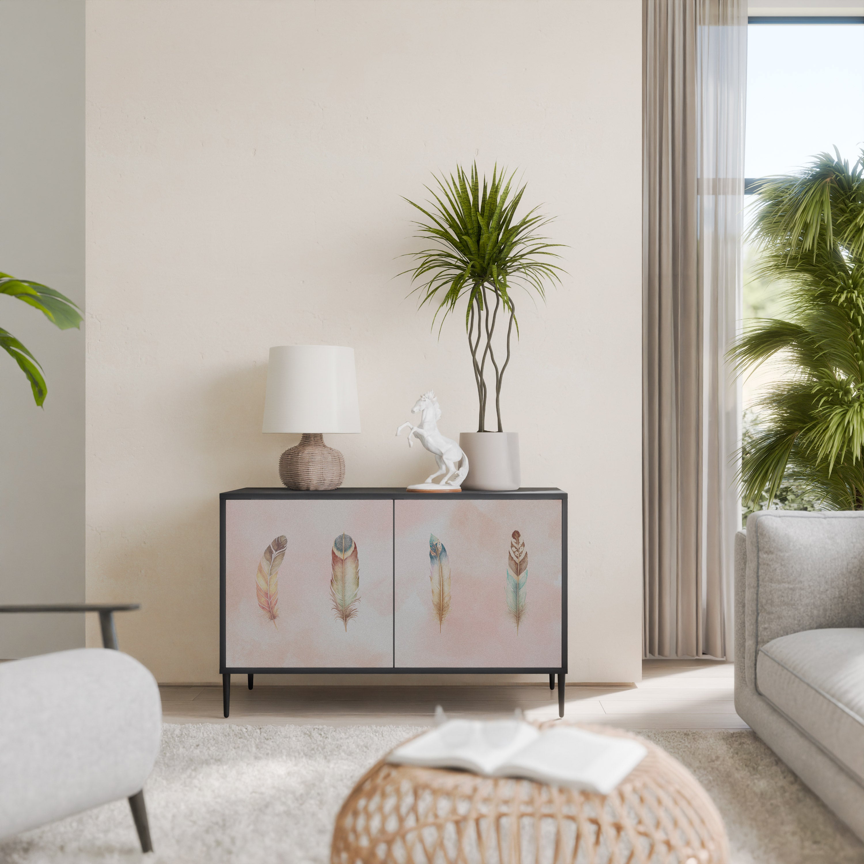 THE DELIQUESCE 2-Door Sideboard in Black Finish