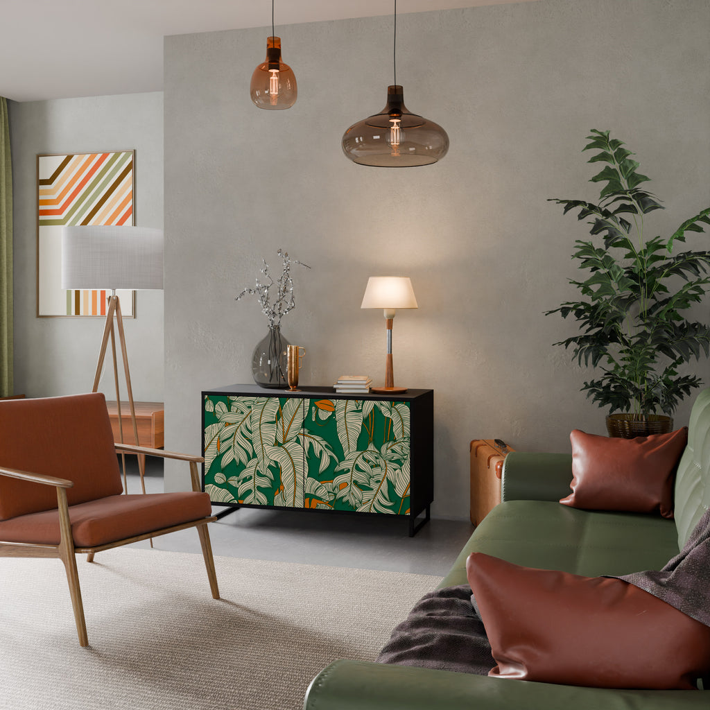 VERDANT PLEASURES 2-Door Sideboard in Black Finish