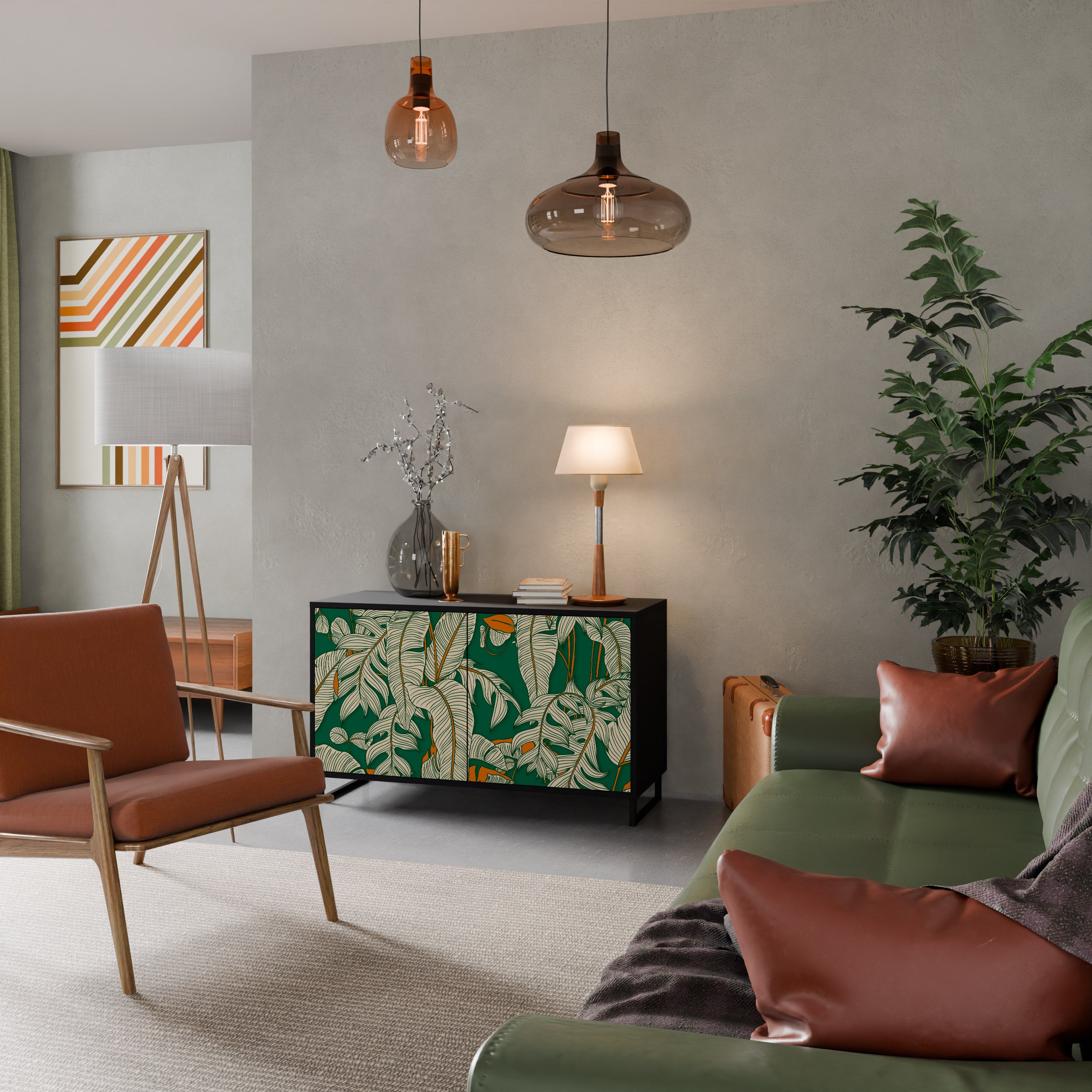 VERDANT PLEASURES 2-Door Sideboard in Black Finish